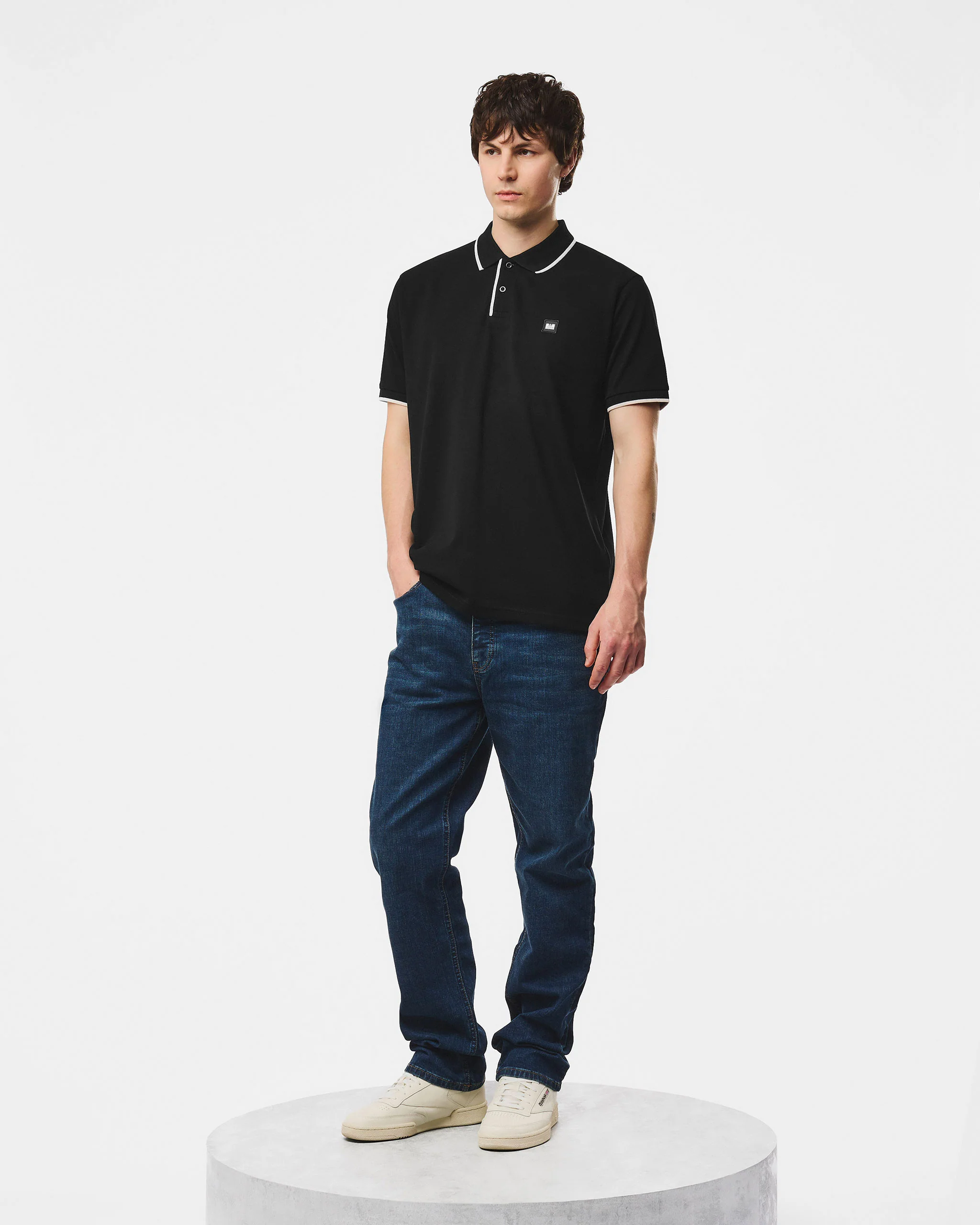 Cadwell Polo Shirt Black/Calcium - Image 2