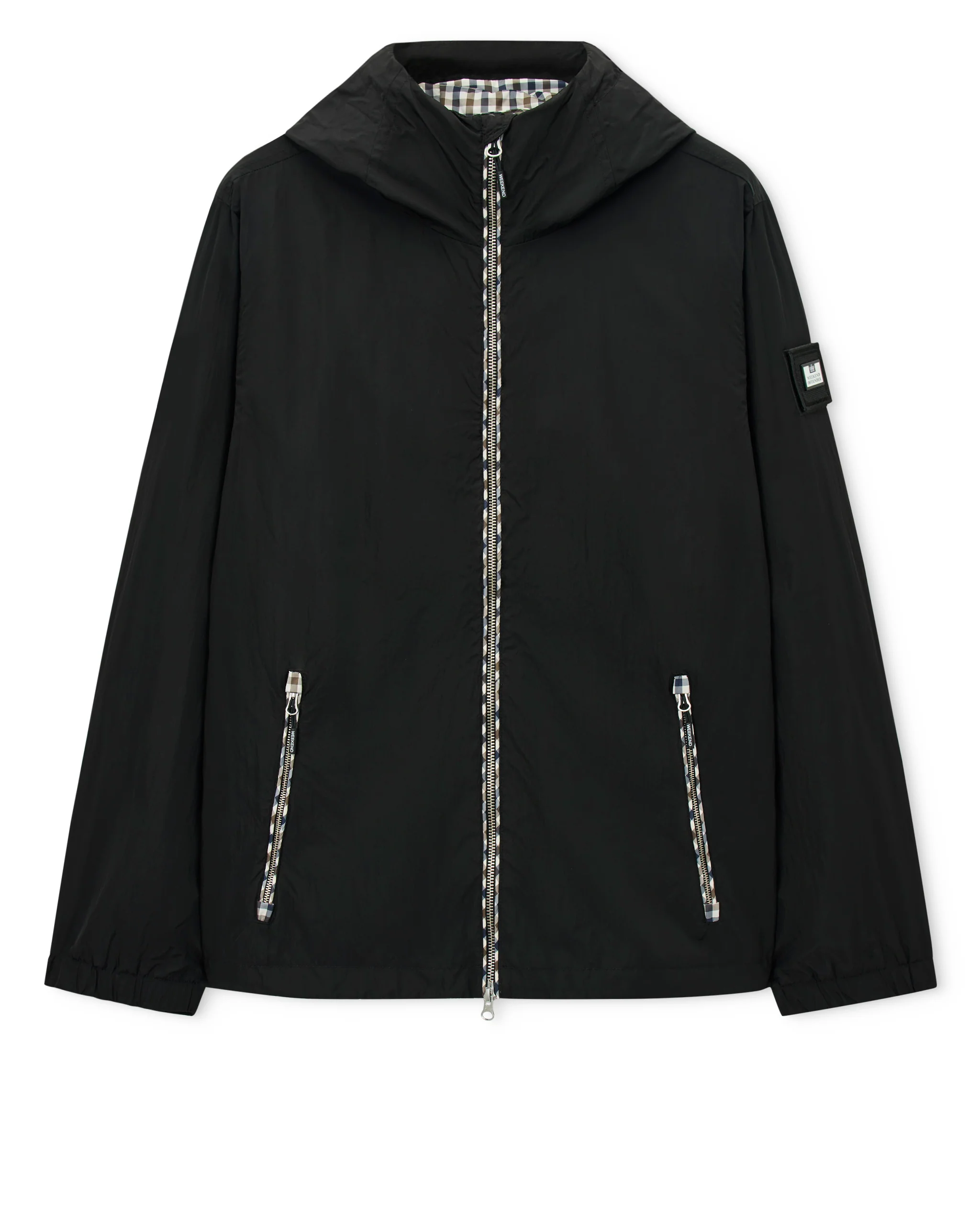 Campania Check Windbreaker Jacket Black