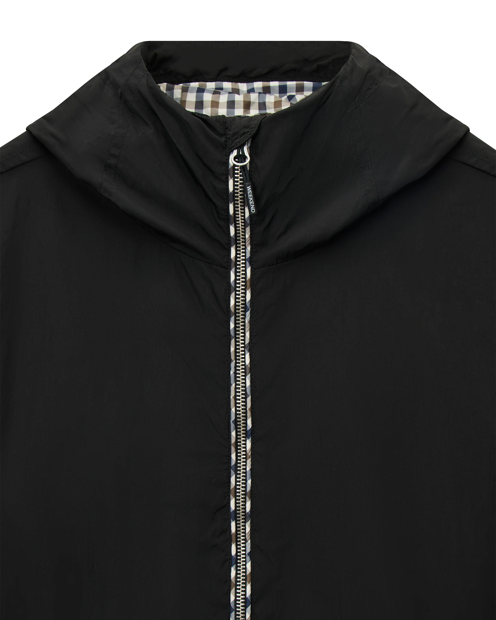 Campania Check Windbreaker Jacket Black - Image 6