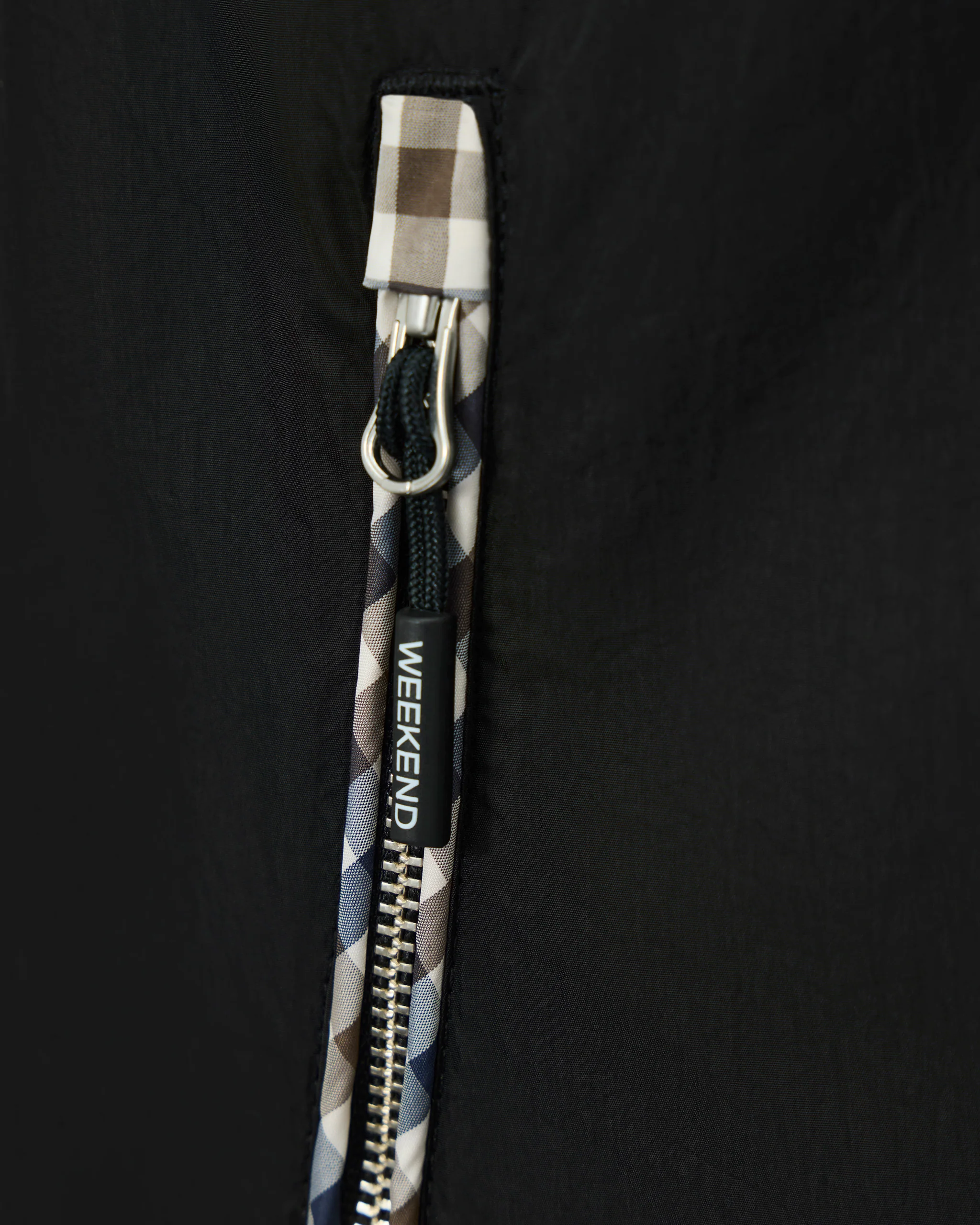 Campania Check Windbreaker Jacket Black - Image 7
