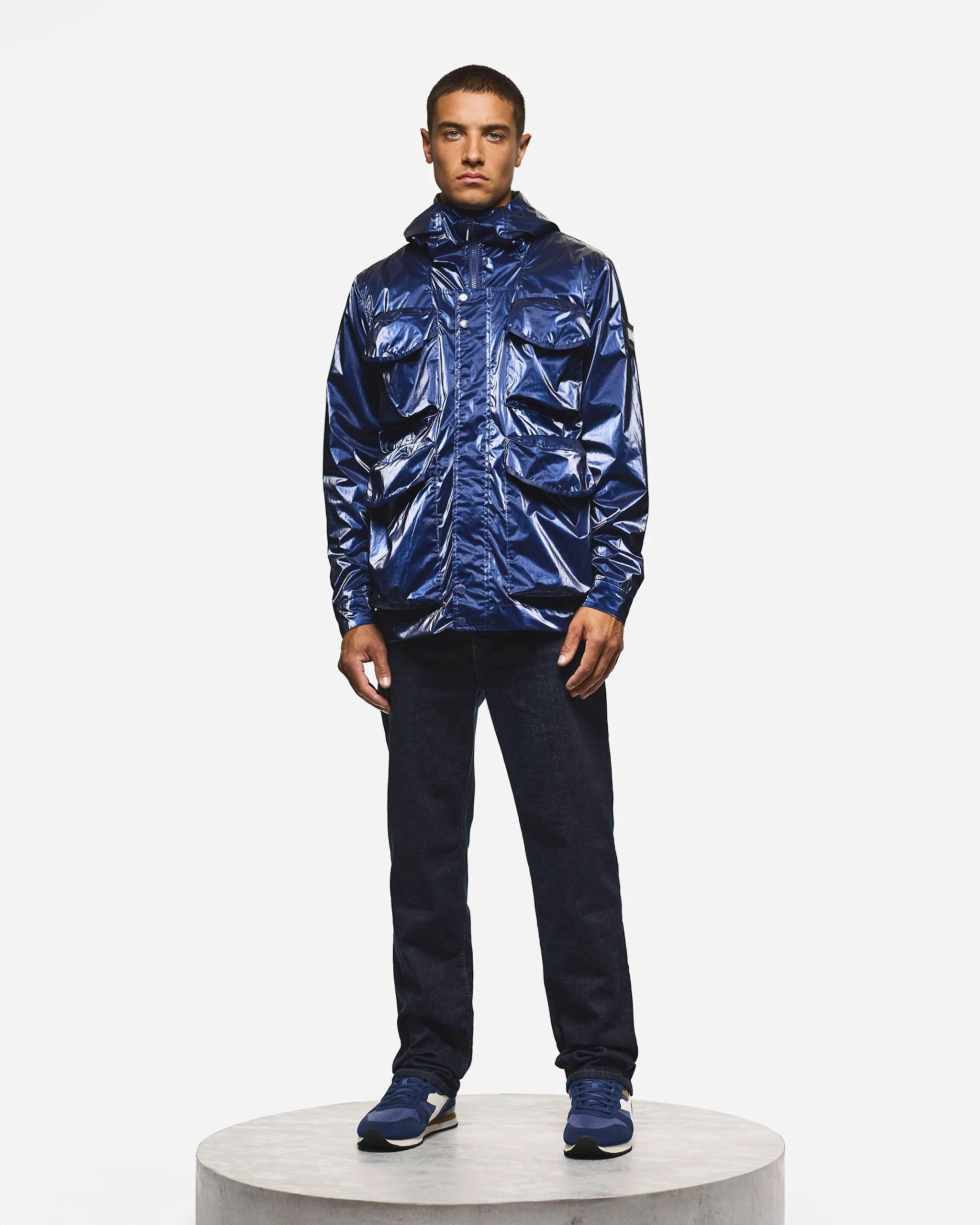 Cotoca Fleece Lined Jacket Bright Navy - Image 3