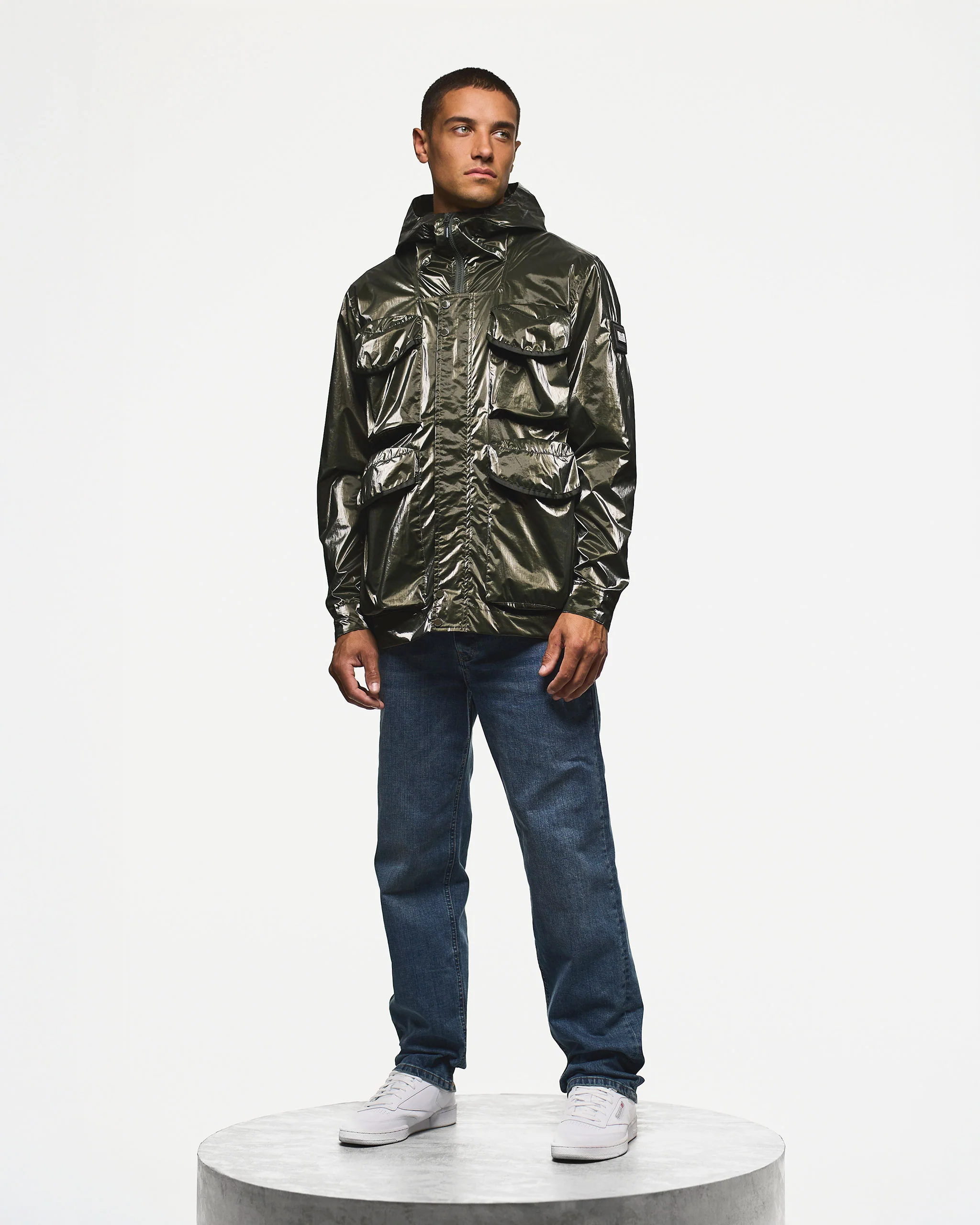 Cotoca Fleece Lined Jacket Black Forest Green - Image 3