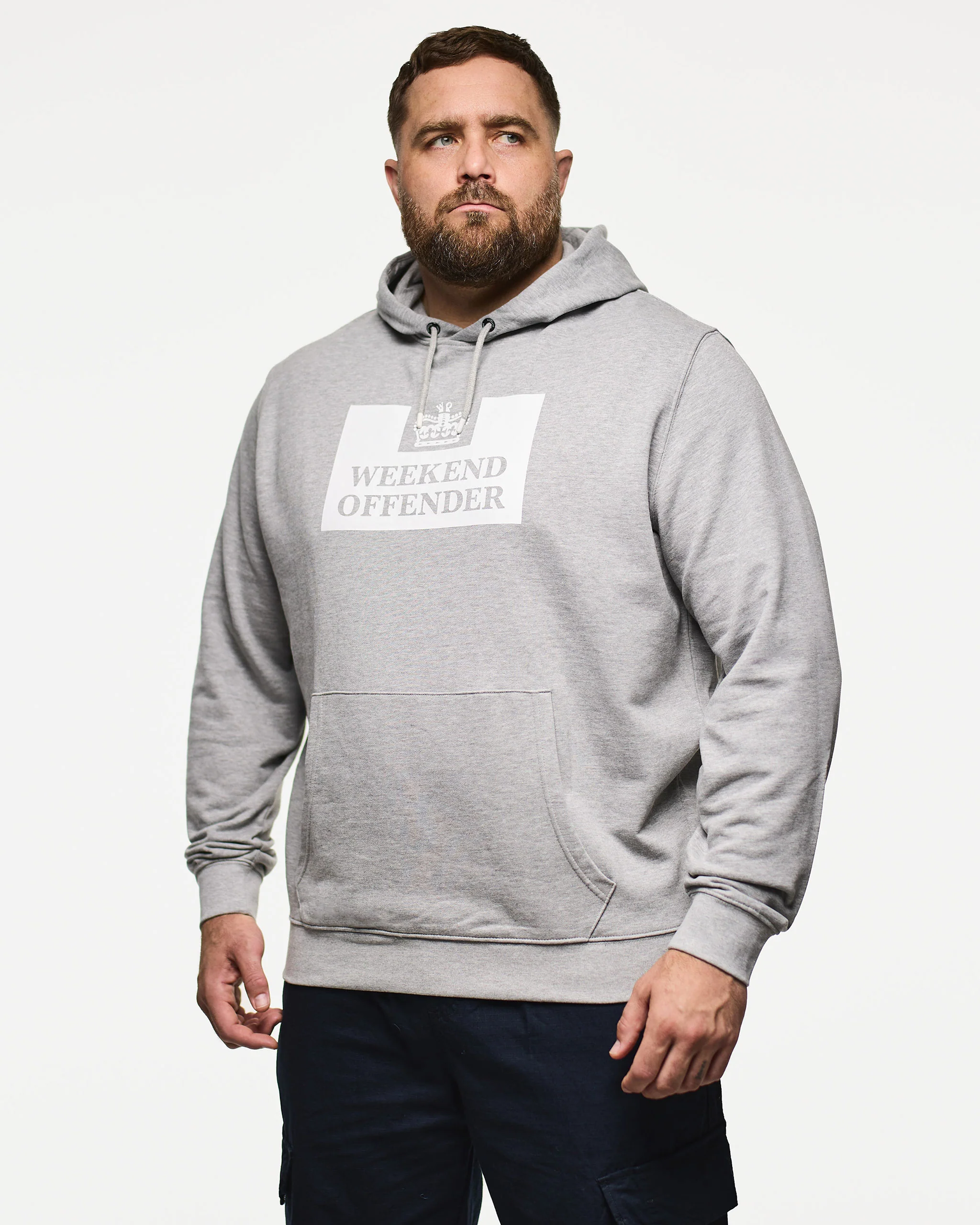Plus Size - HM Service Classic Hoodie Grey Marl - Image 3