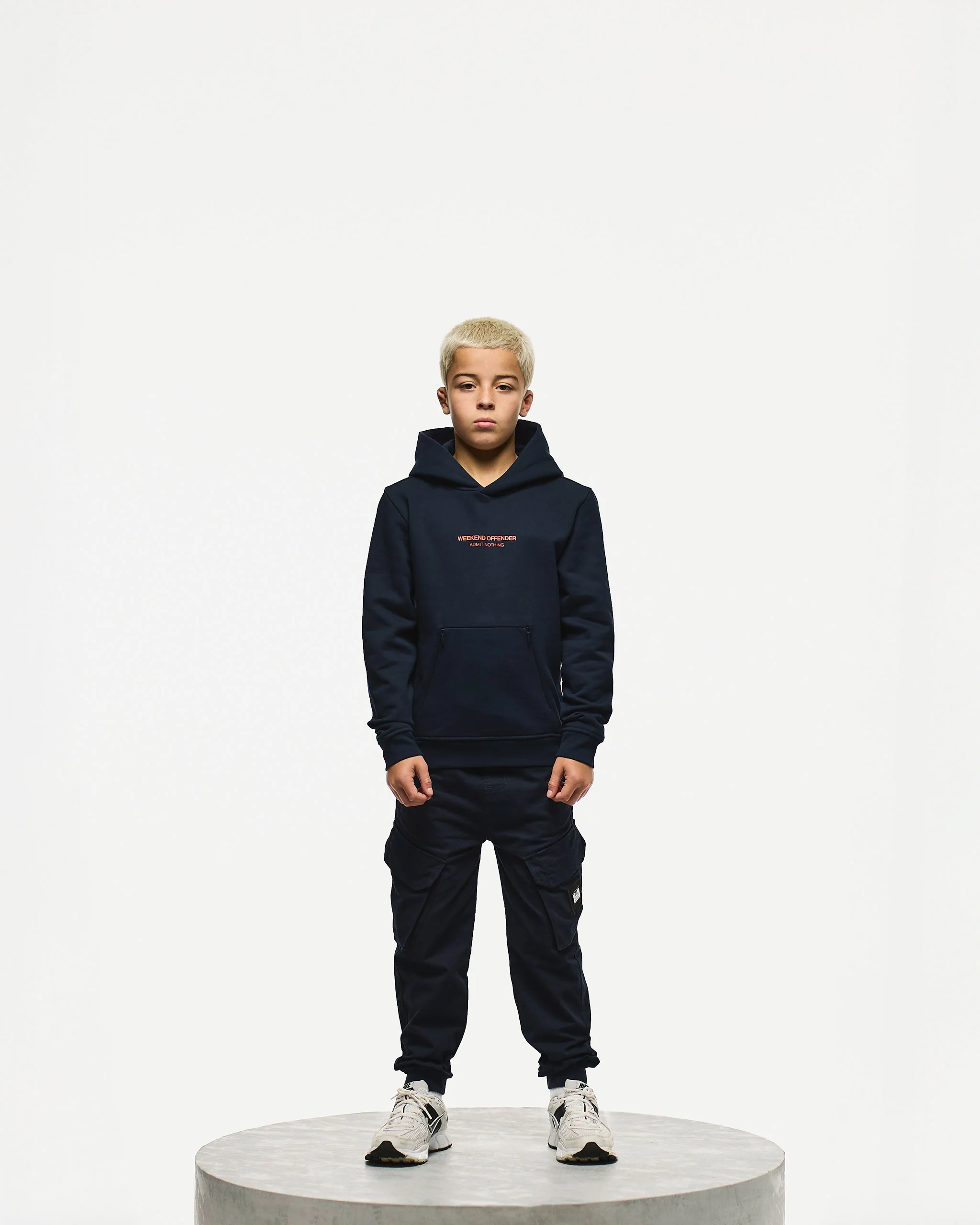 Kids Cobain Hoodie Navy/Sunset Orange - Image 2