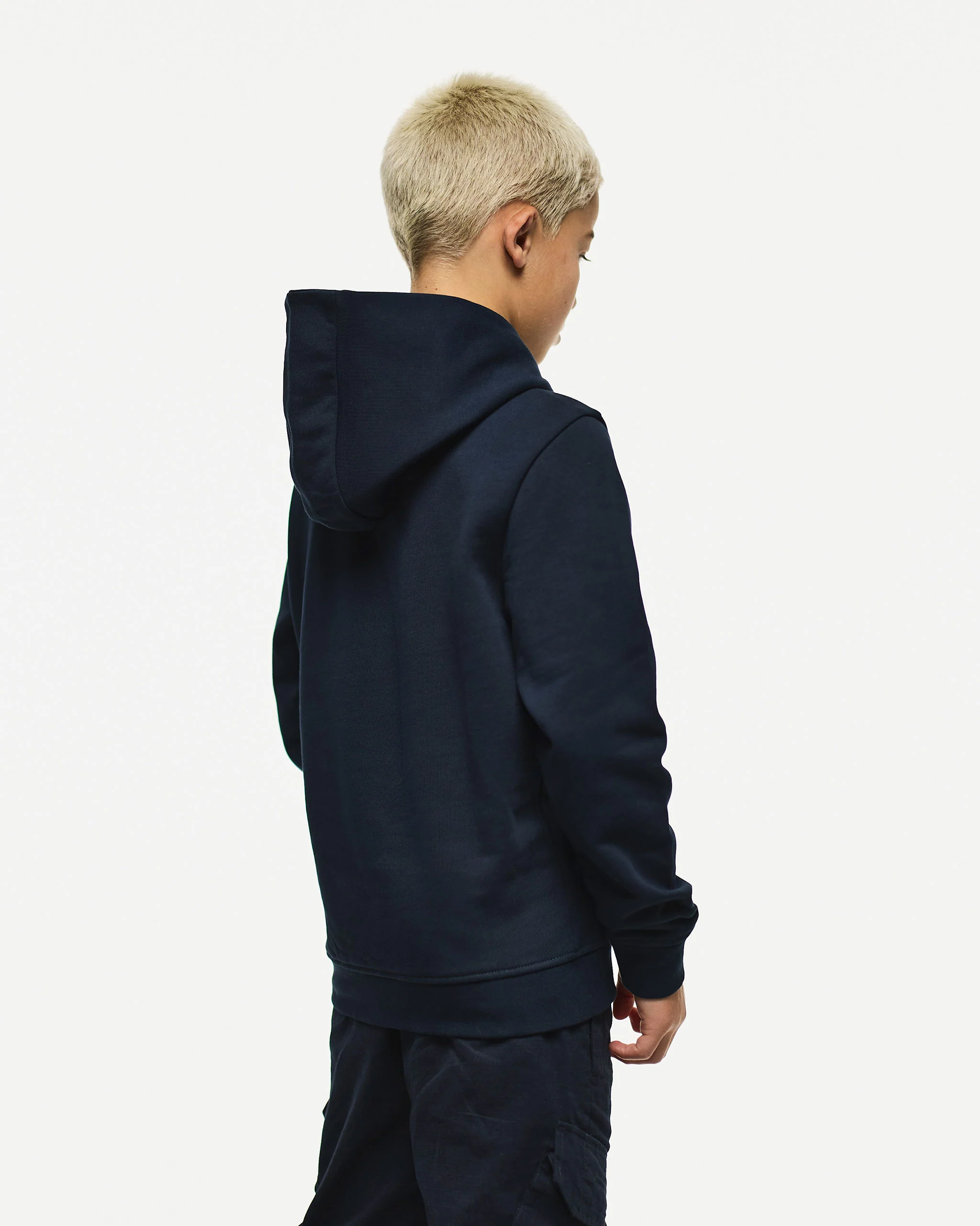 Kids Cobain Hoodie Navy/Sunset Orange - Image 4