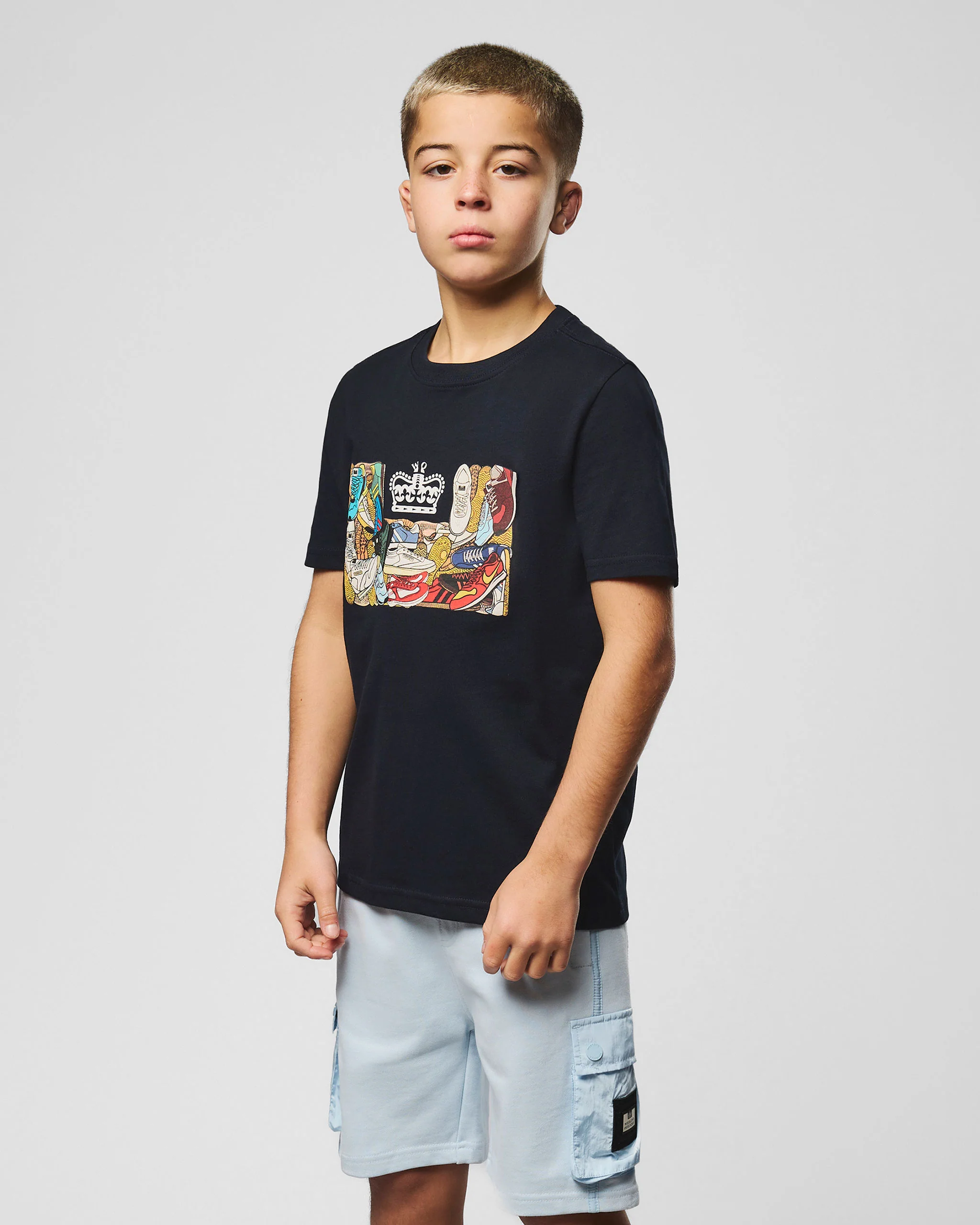 Kids D'arblay Graphic T-Shirt Navy - Image 4
