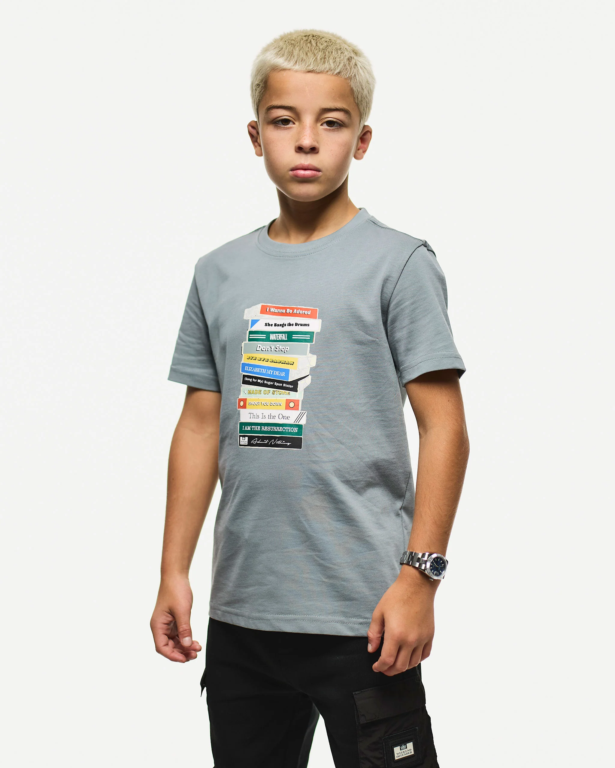 Kids Limone Graphic T-Shirt Porpoise Grey - Image 3