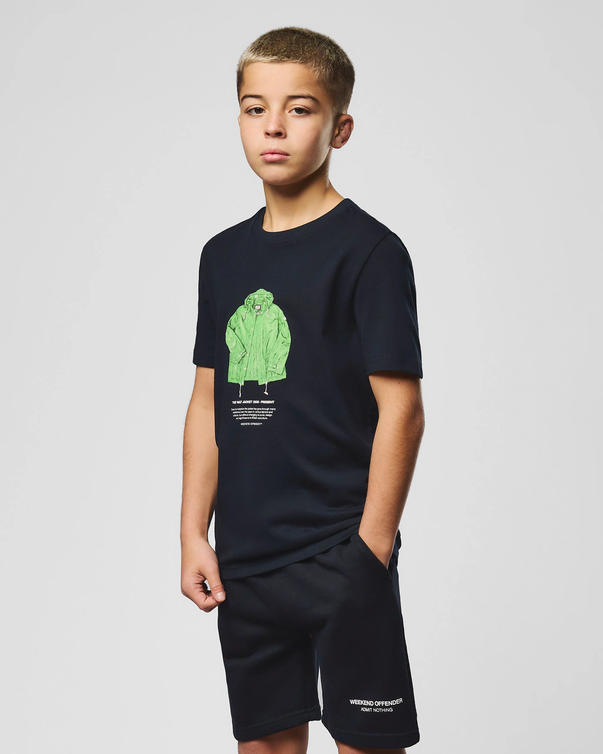 Kids Naz Graphic T-Shirt Navy - Image 3