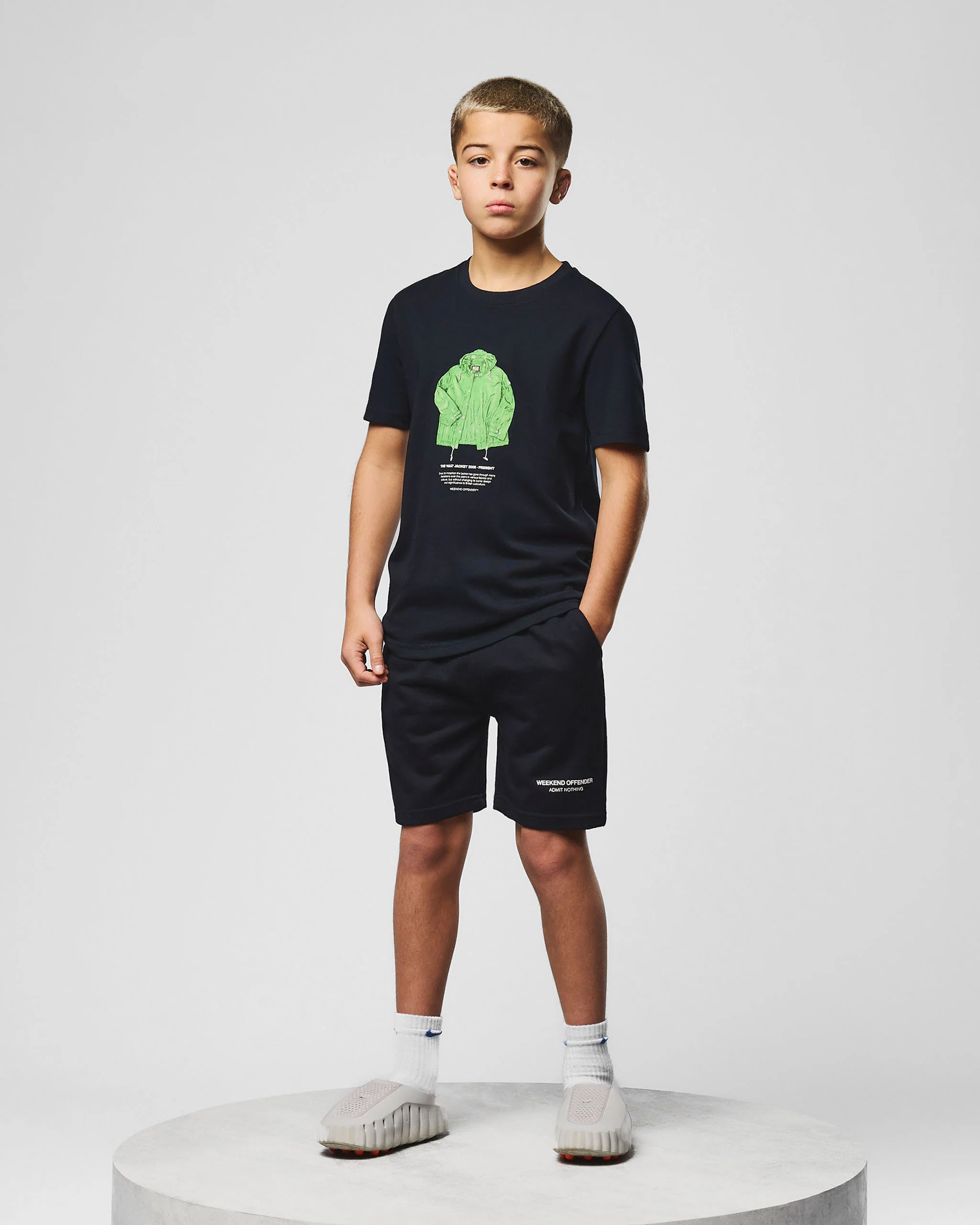 Kids Naz Graphic T-Shirt Navy - Image 4