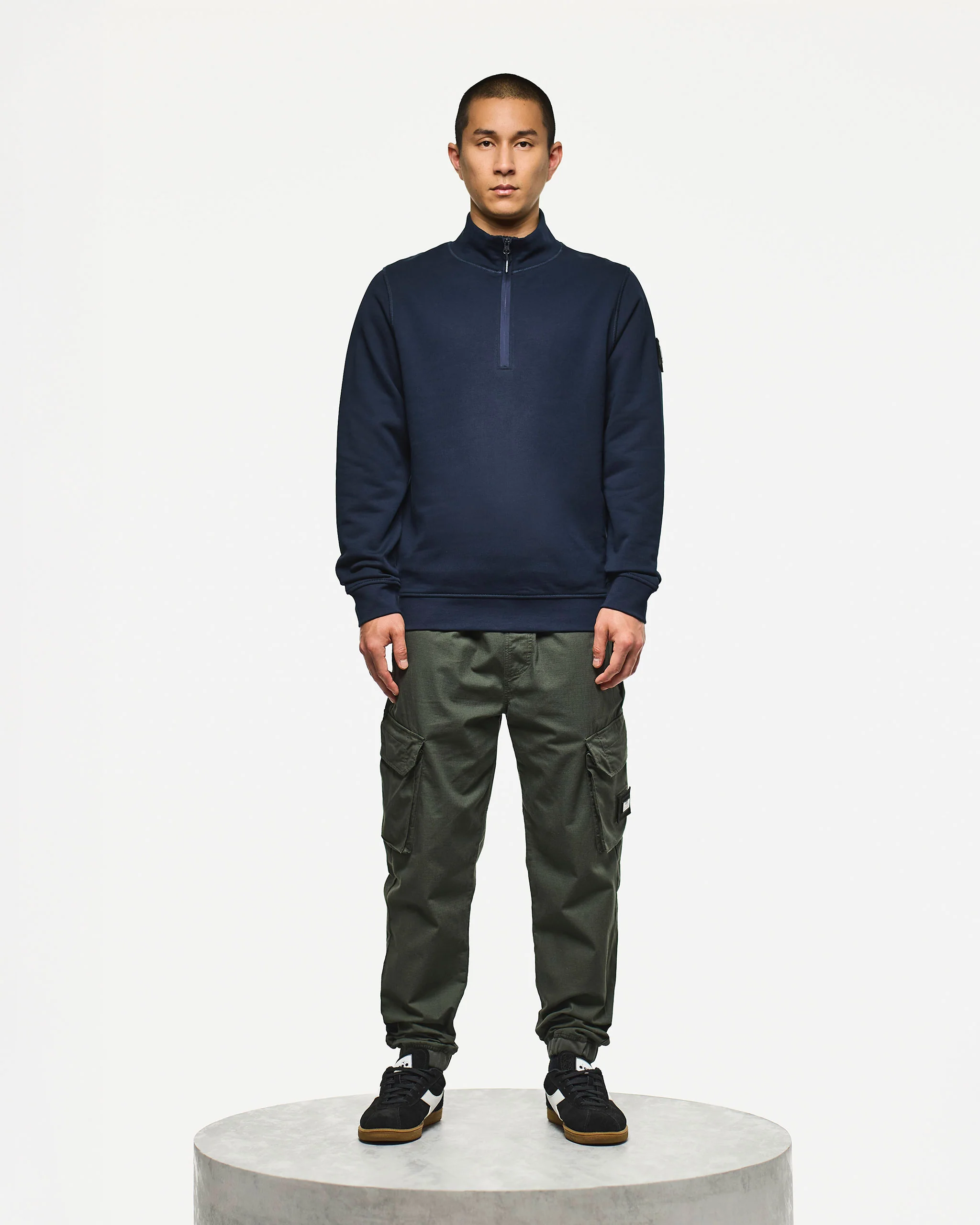 Kraviz Quarter Zip Sweatshirt Navy - Image 2