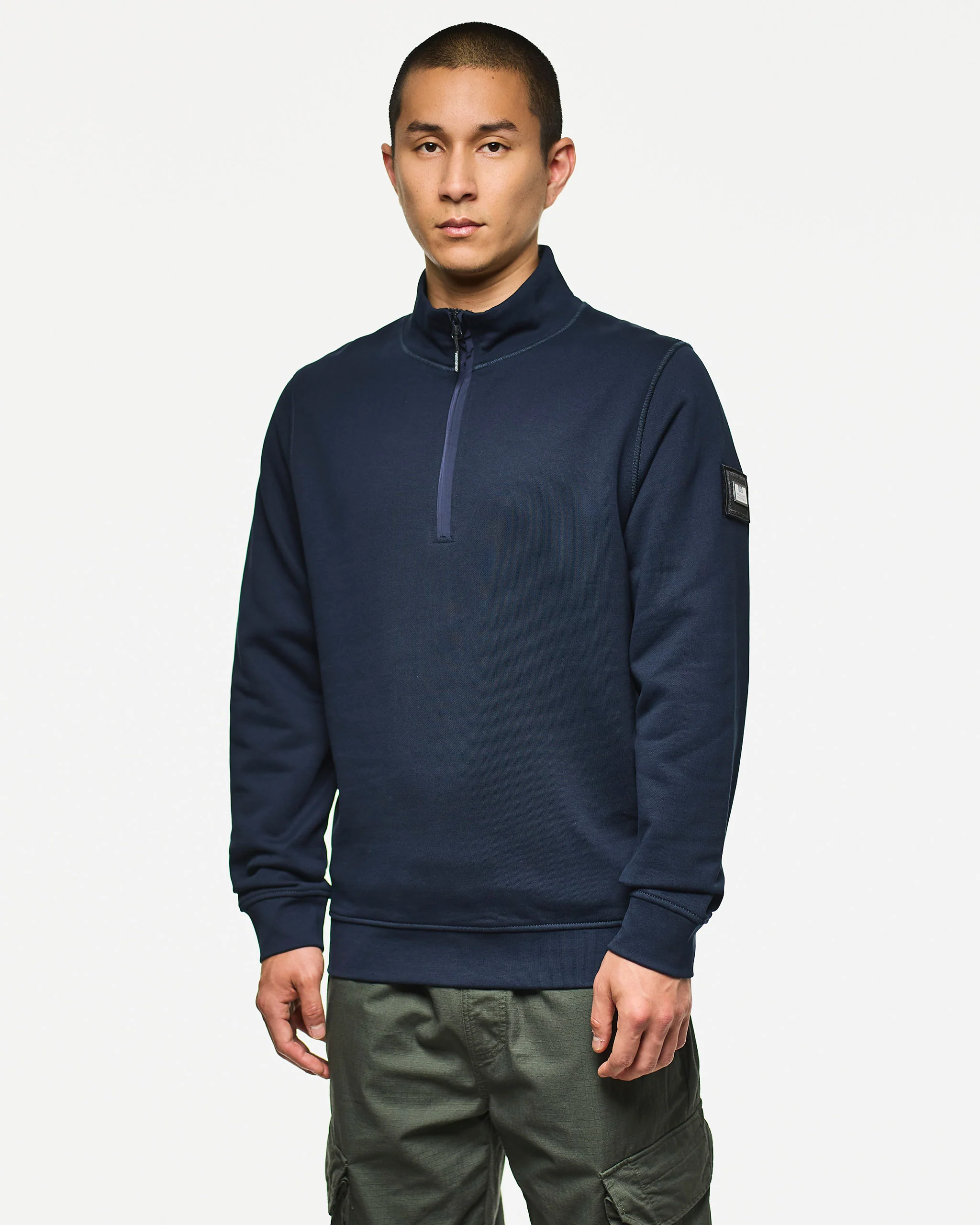 Kraviz Quarter Zip Sweatshirt Navy - Image 3
