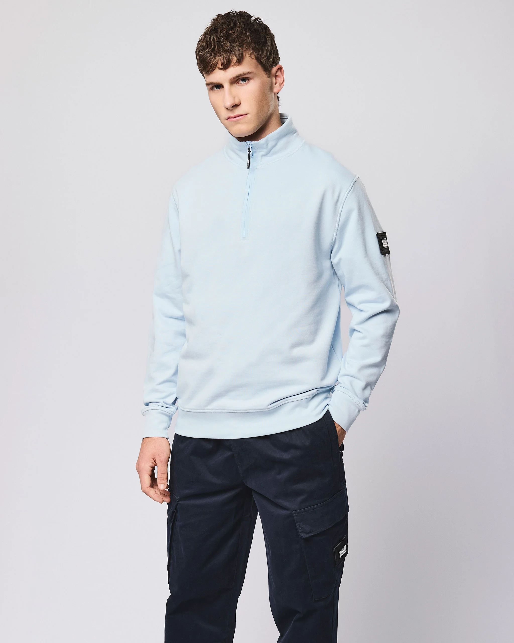 Kraviz Quarter Zip Sweatshirt Sky Blue - Image 3