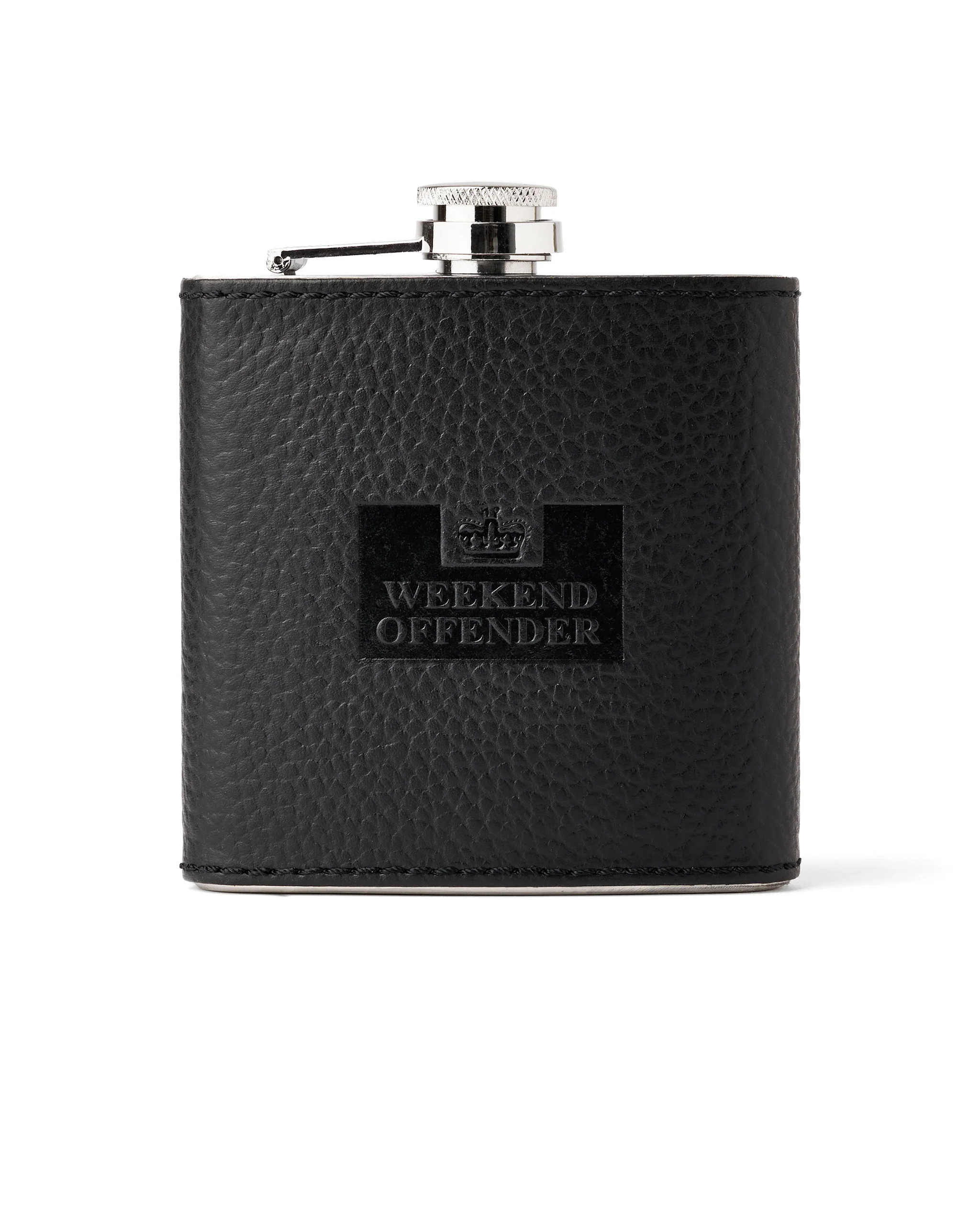 Leather Hip Flask With Gift Box Black