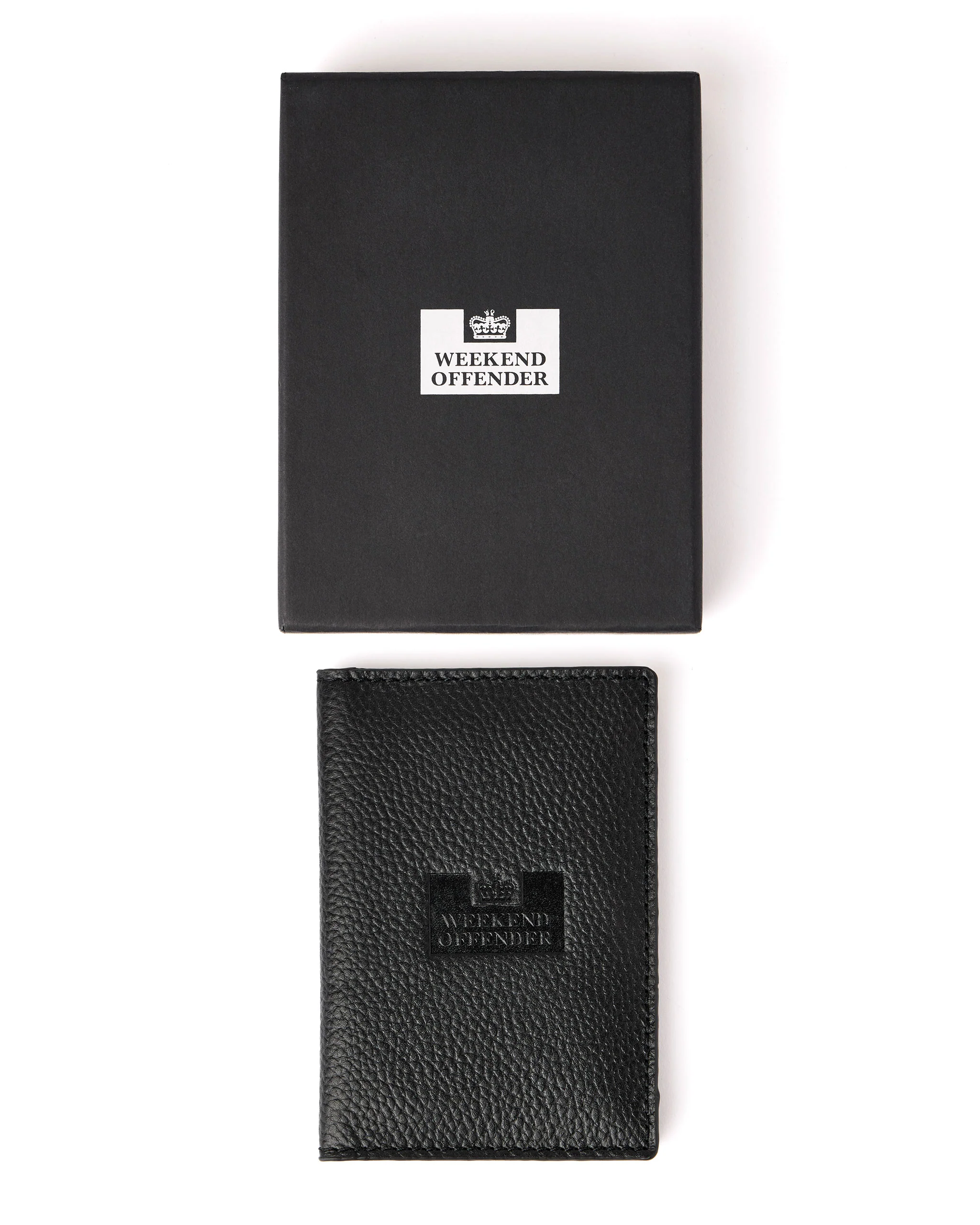 Leather Passport Holder With Gift Box Black - Image 2