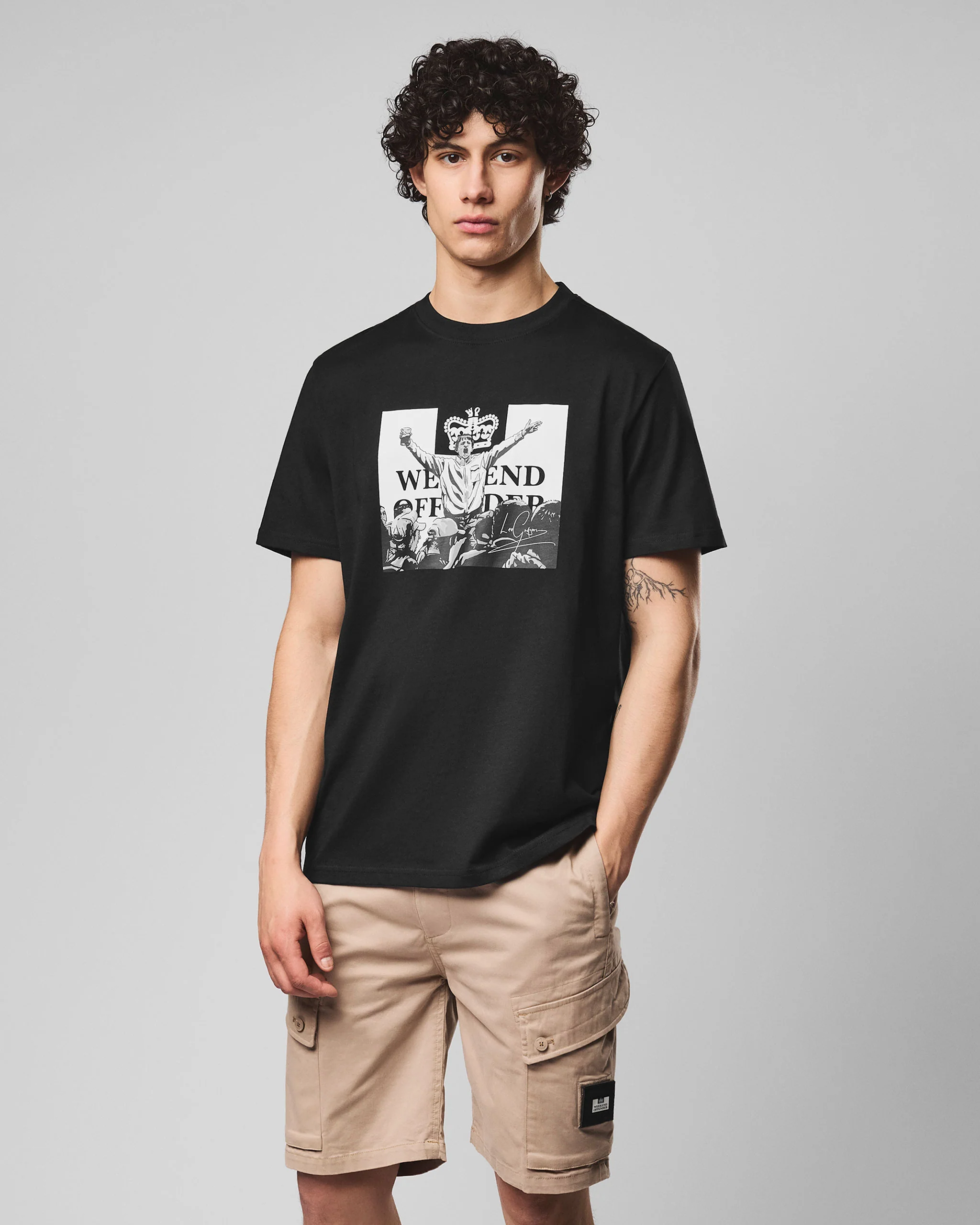 Leo Gregory Mono Graphic T-Shirt Black - Image 3
