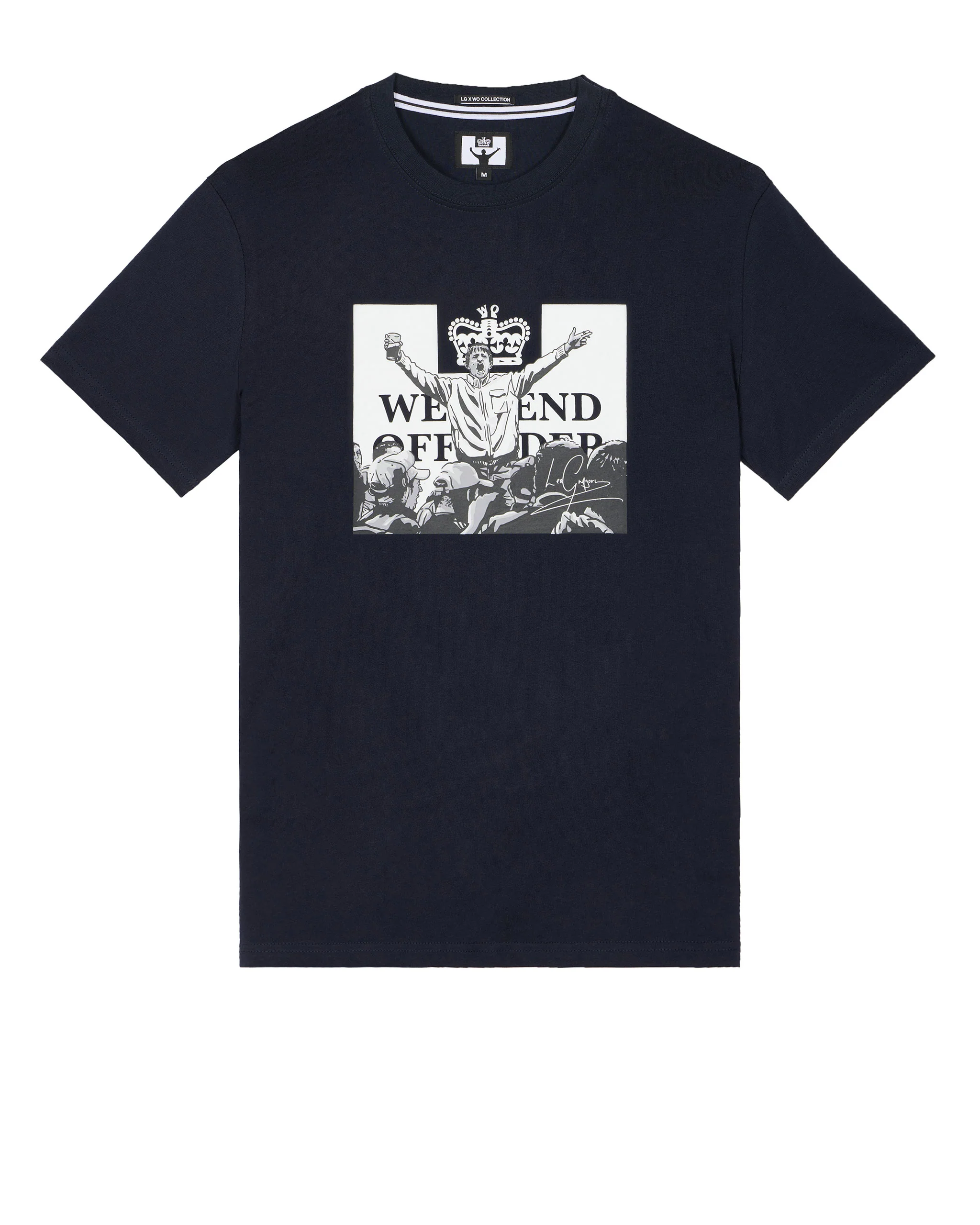 Plus Size - Leo Gregory Mono Graphic T-Shirt Navy