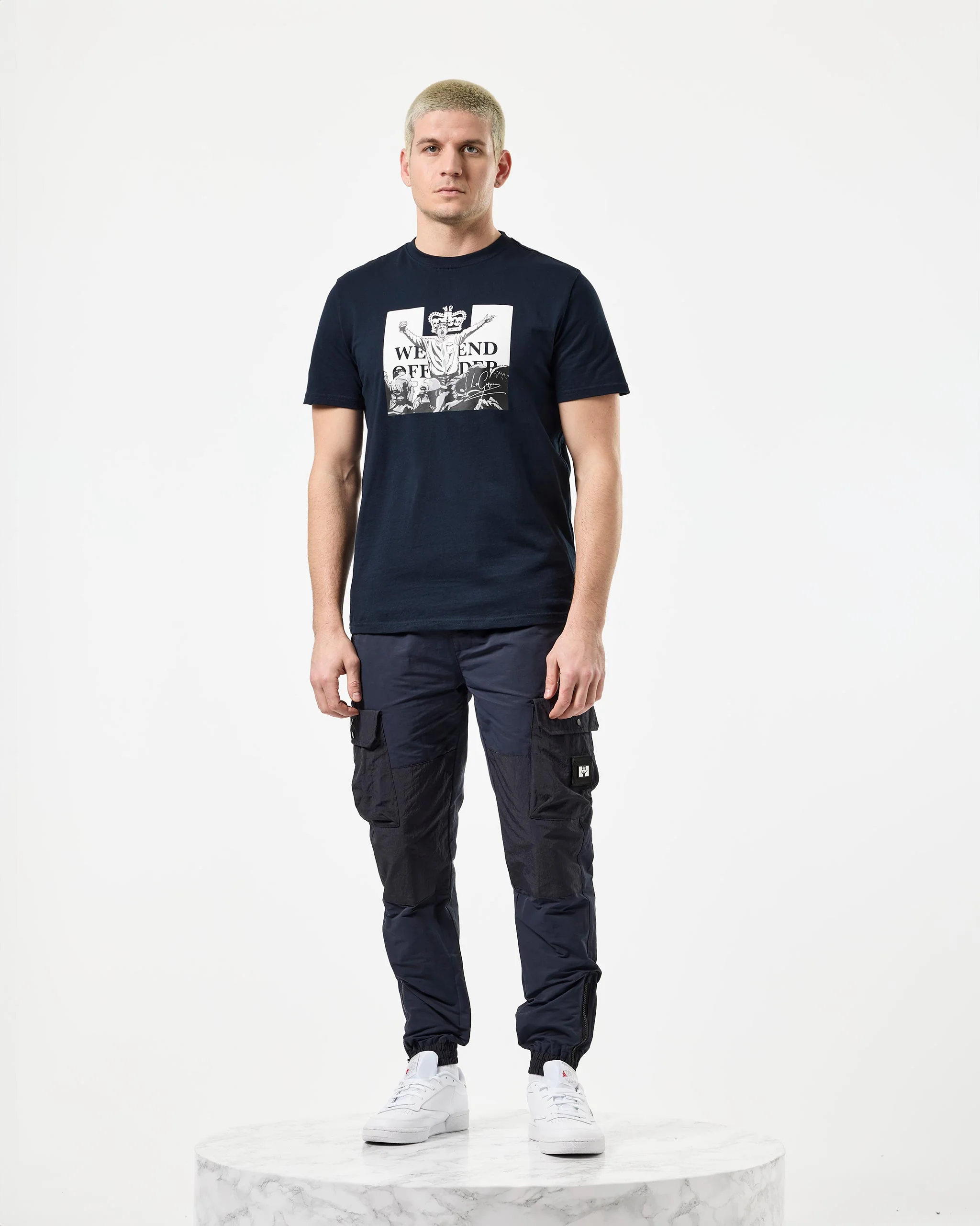 Leo Gregory Mono Graphic T-Shirt Navy - Image 3