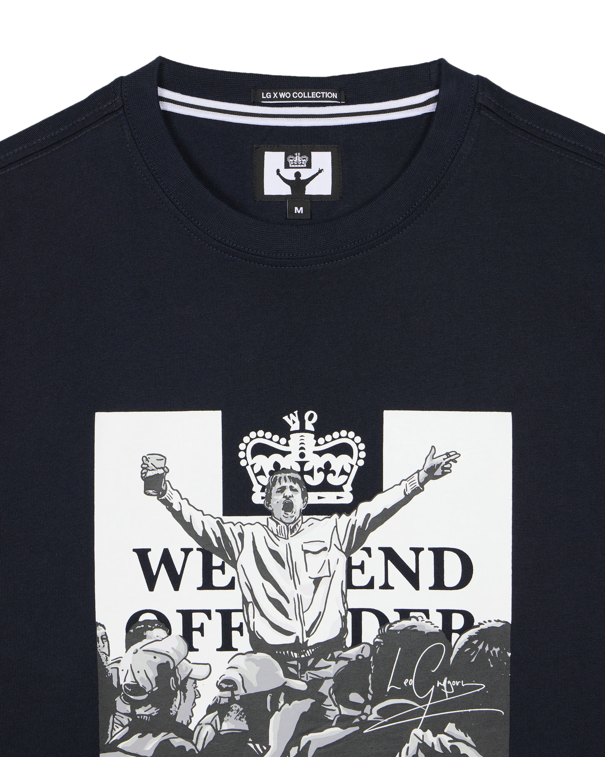 Plus Size - Leo Gregory Mono Graphic T-Shirt Navy - Image 2