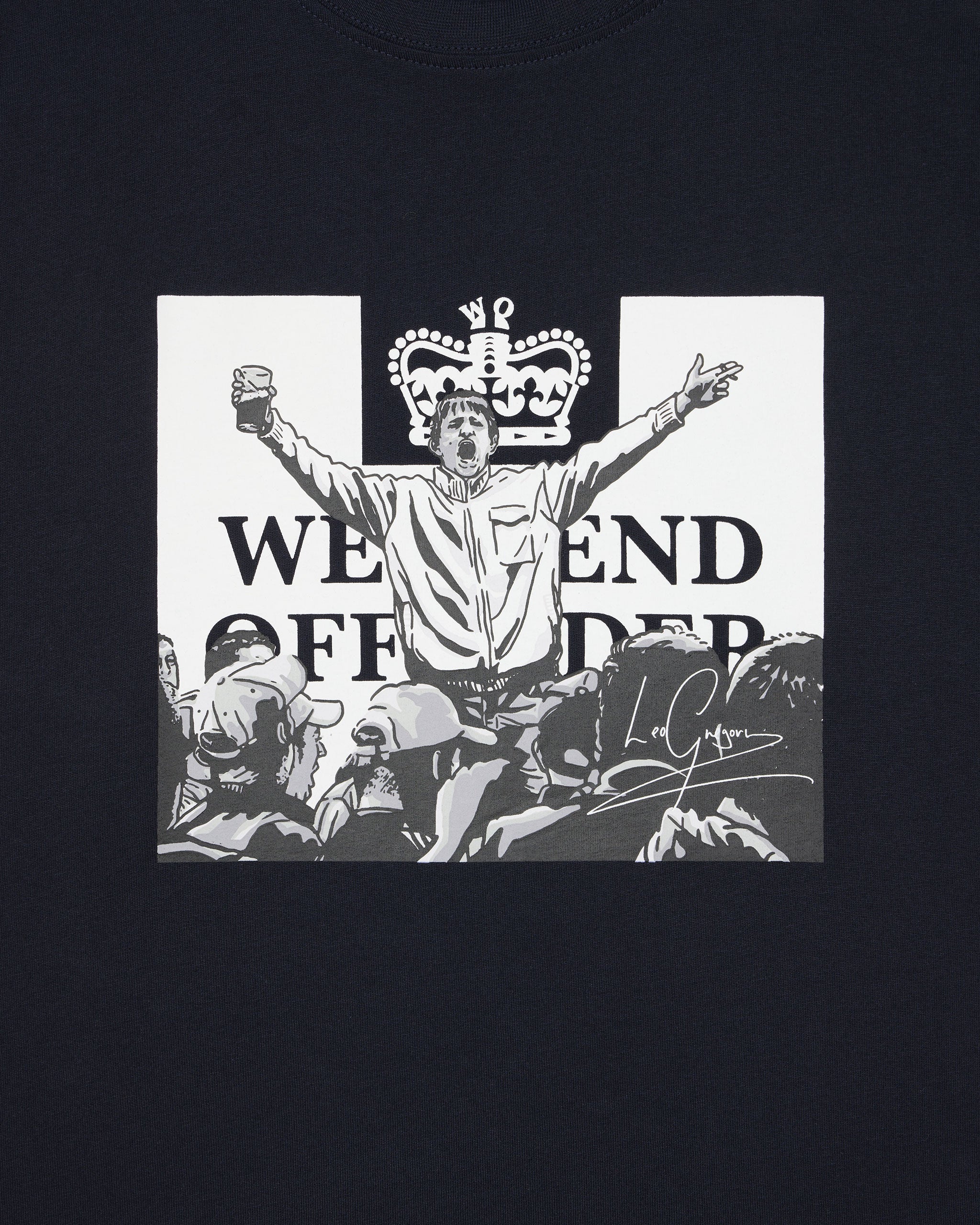 Plus Size - Leo Gregory Mono Graphic T-Shirt Navy - Image 3