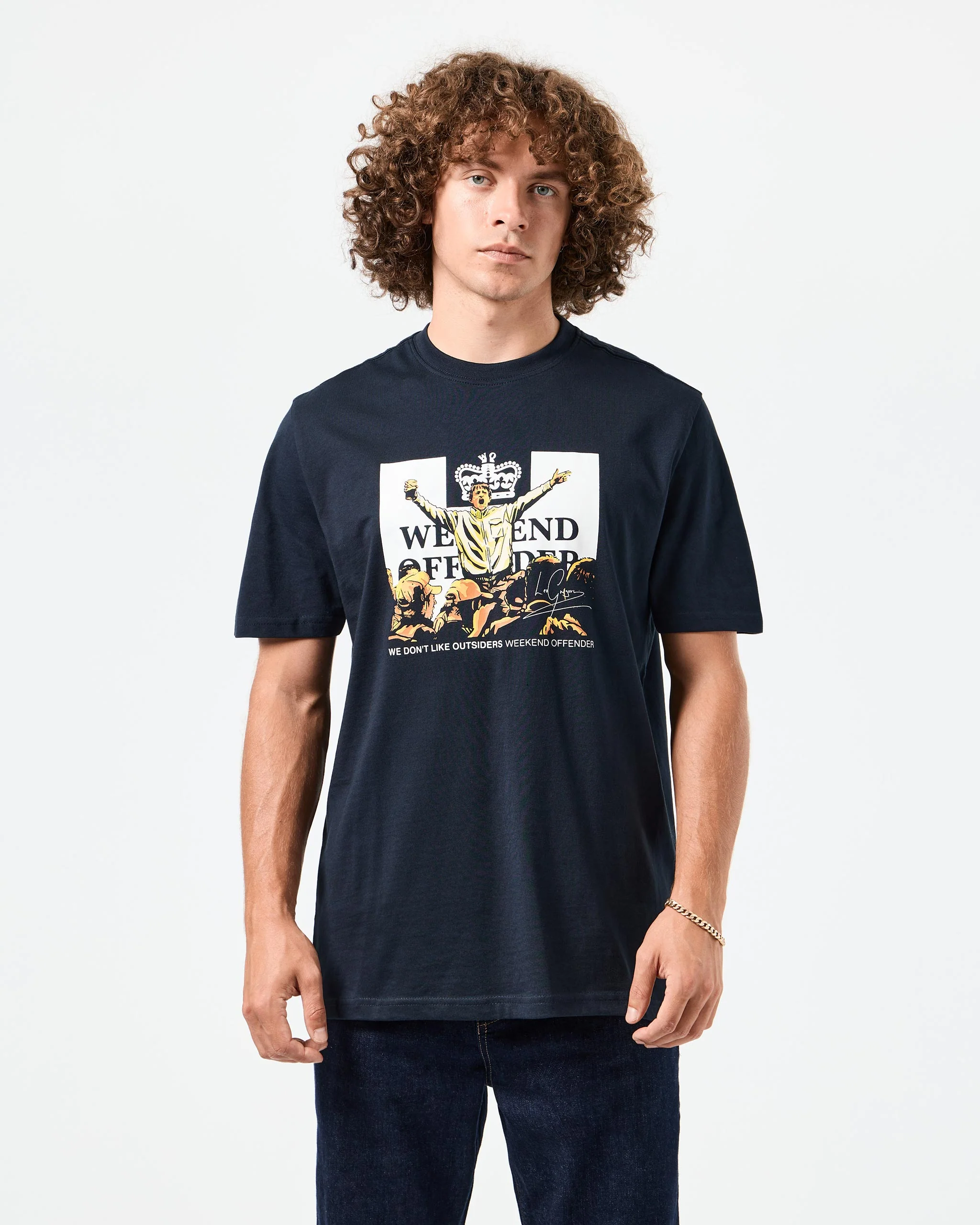 Leo Gregory Graphic T-Shirt Navy - Image 3