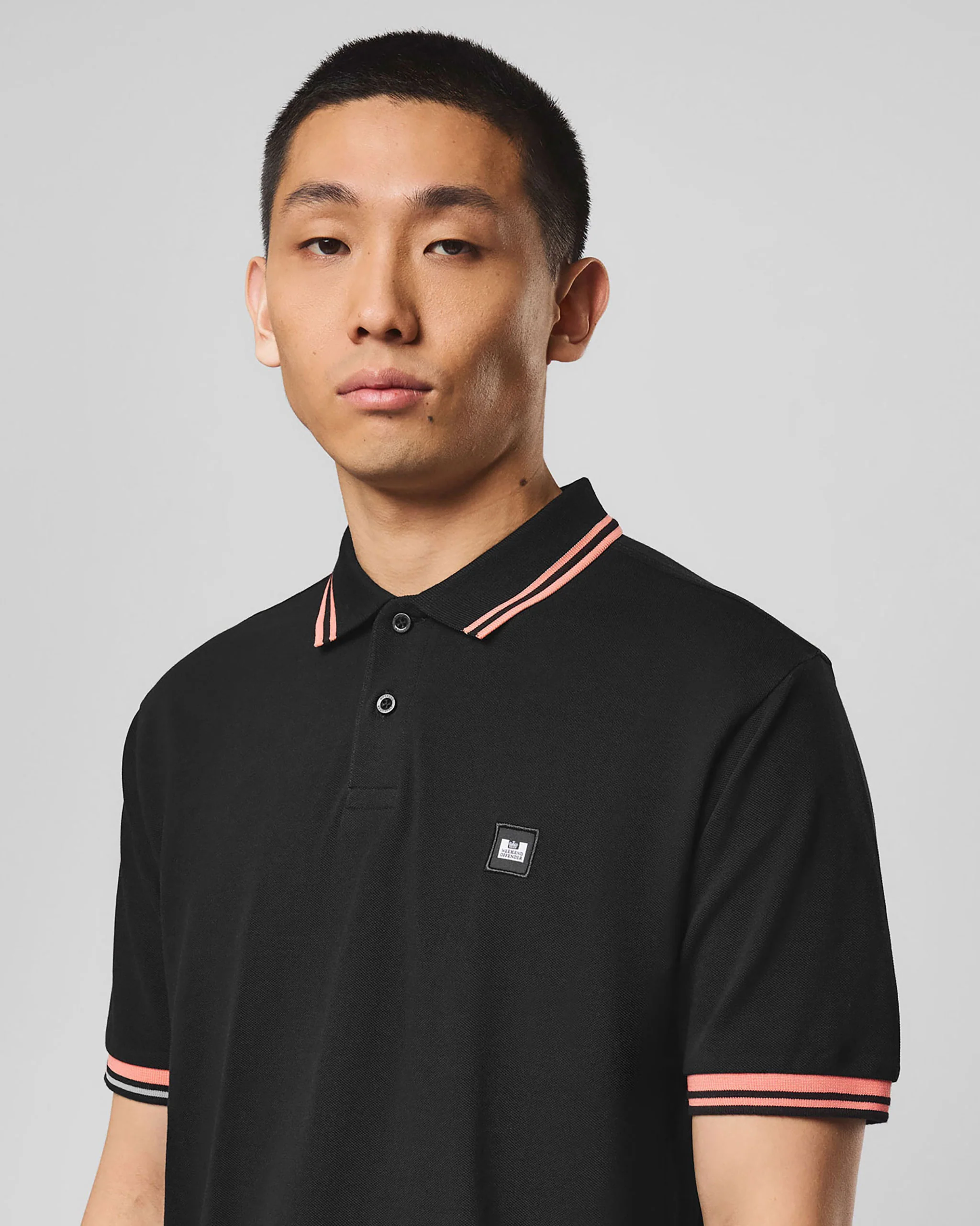 Levanto Polo Shirt Black/Coral - Image 4