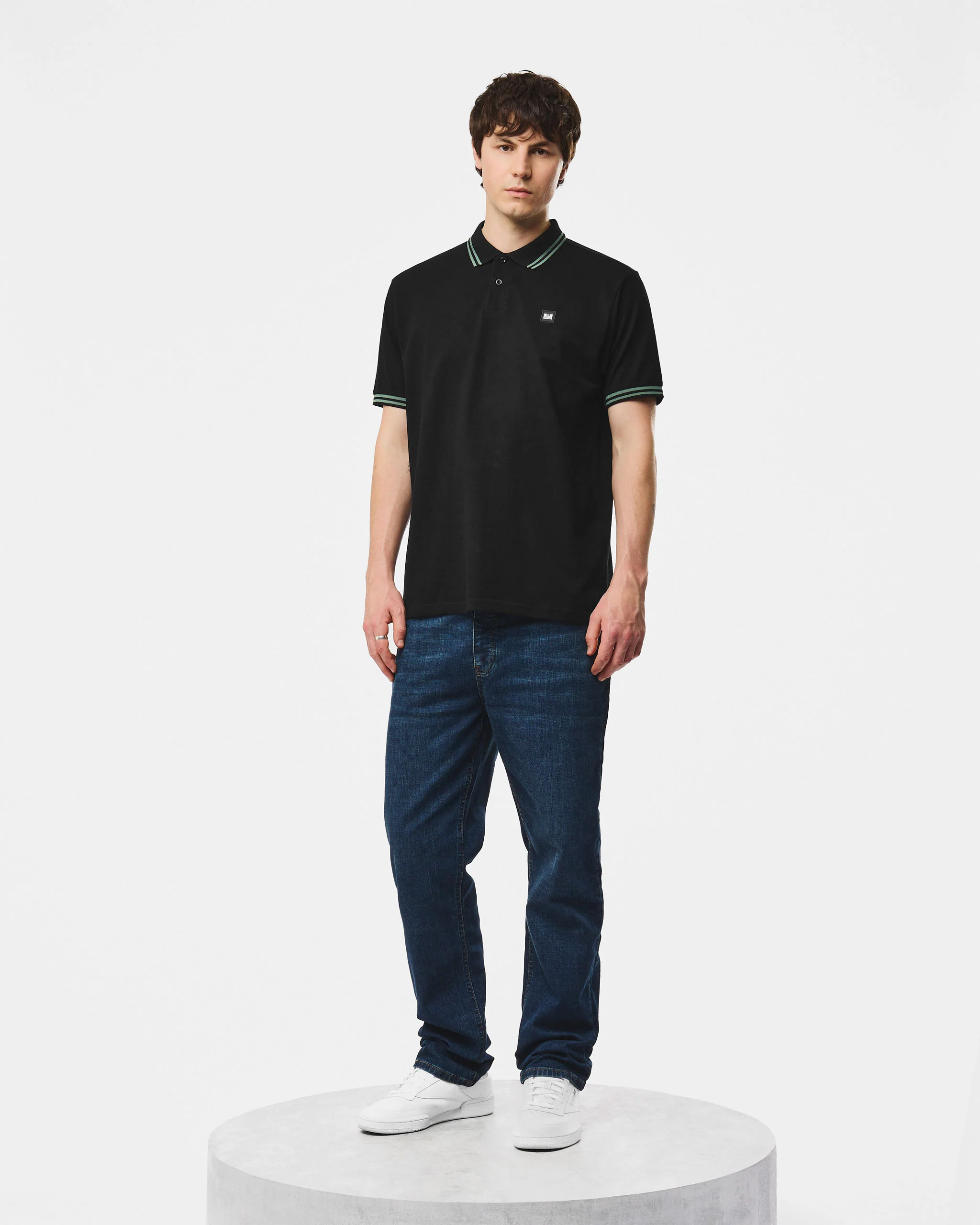 Levanto Polo Shirt Black/Thyme Green - Image 3
