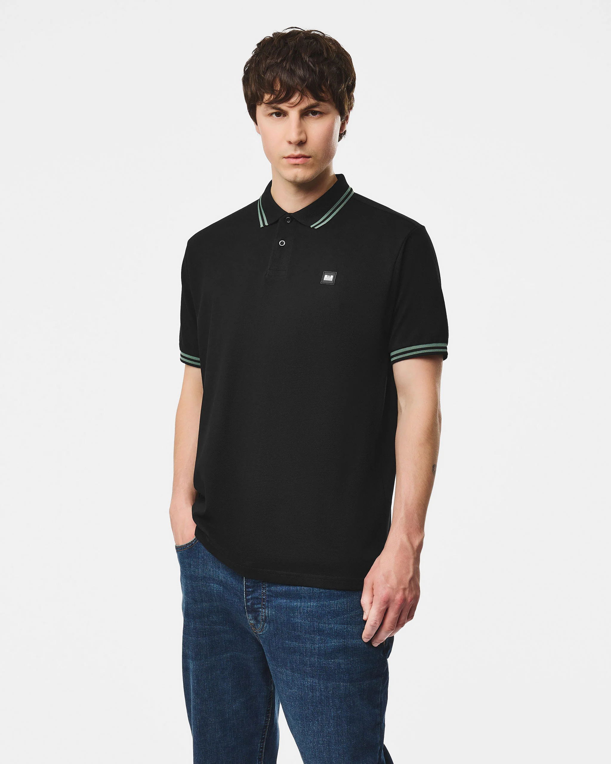 Levanto Polo Shirt Black/Thyme Green - Image 4