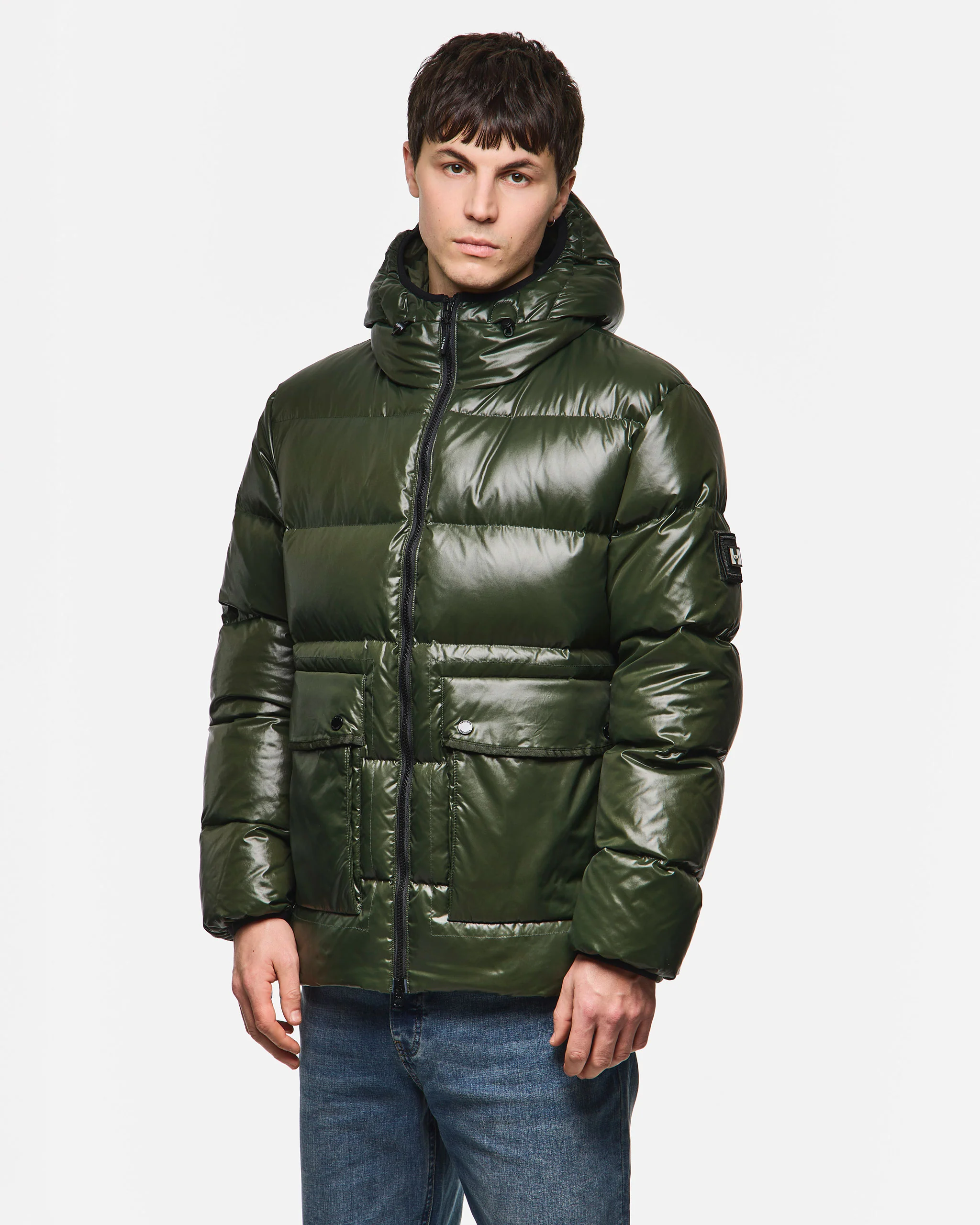 Nicholson Down Jacket Black Forest Green - Image 3