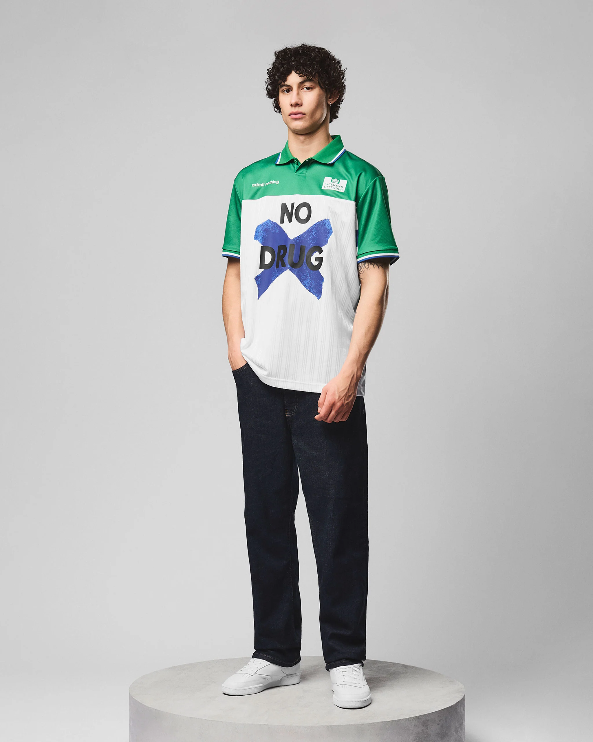 No Drug Football Shirt White - Image 3