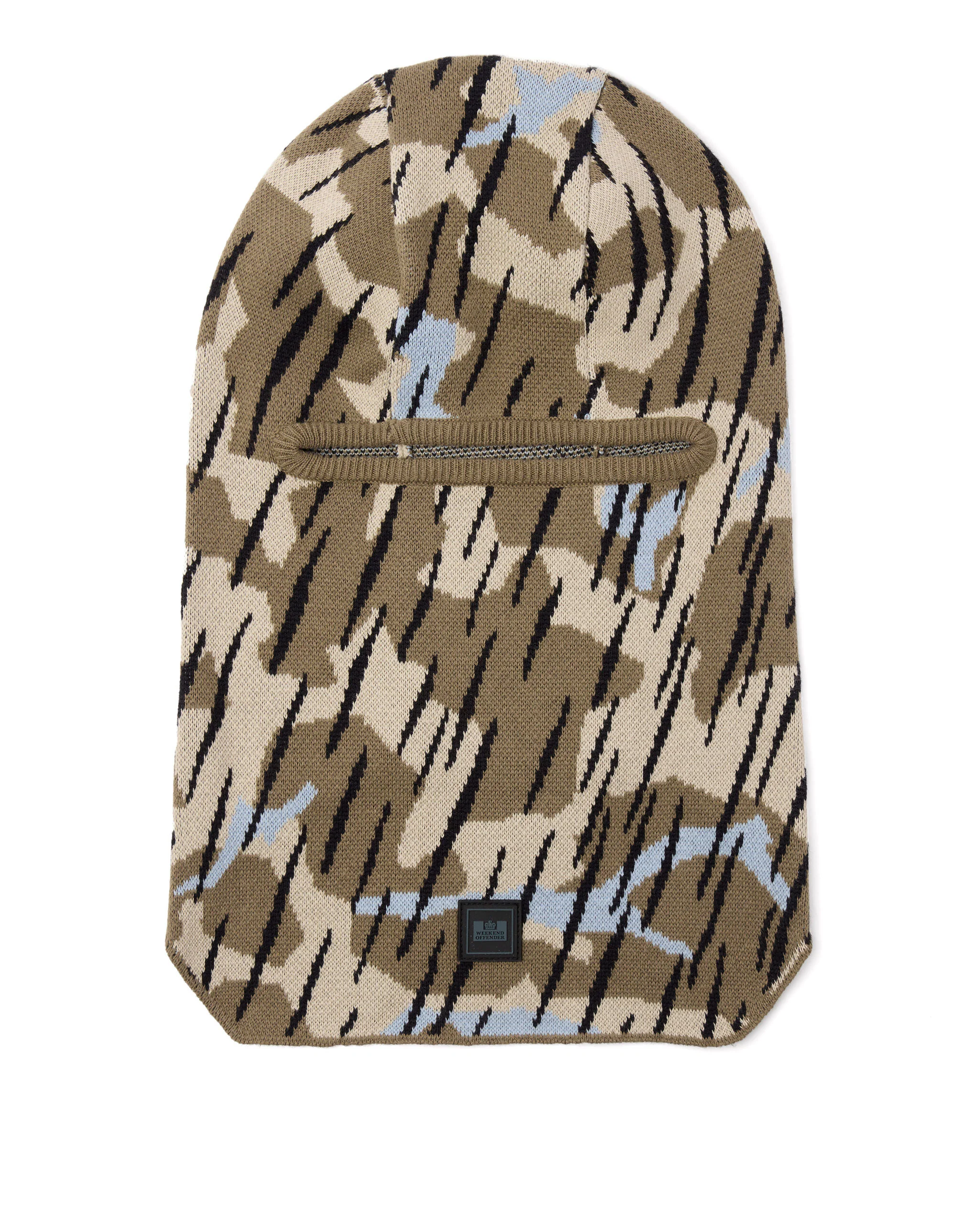 Oden Camo Rib Knit Balaclava Tobacco Brown