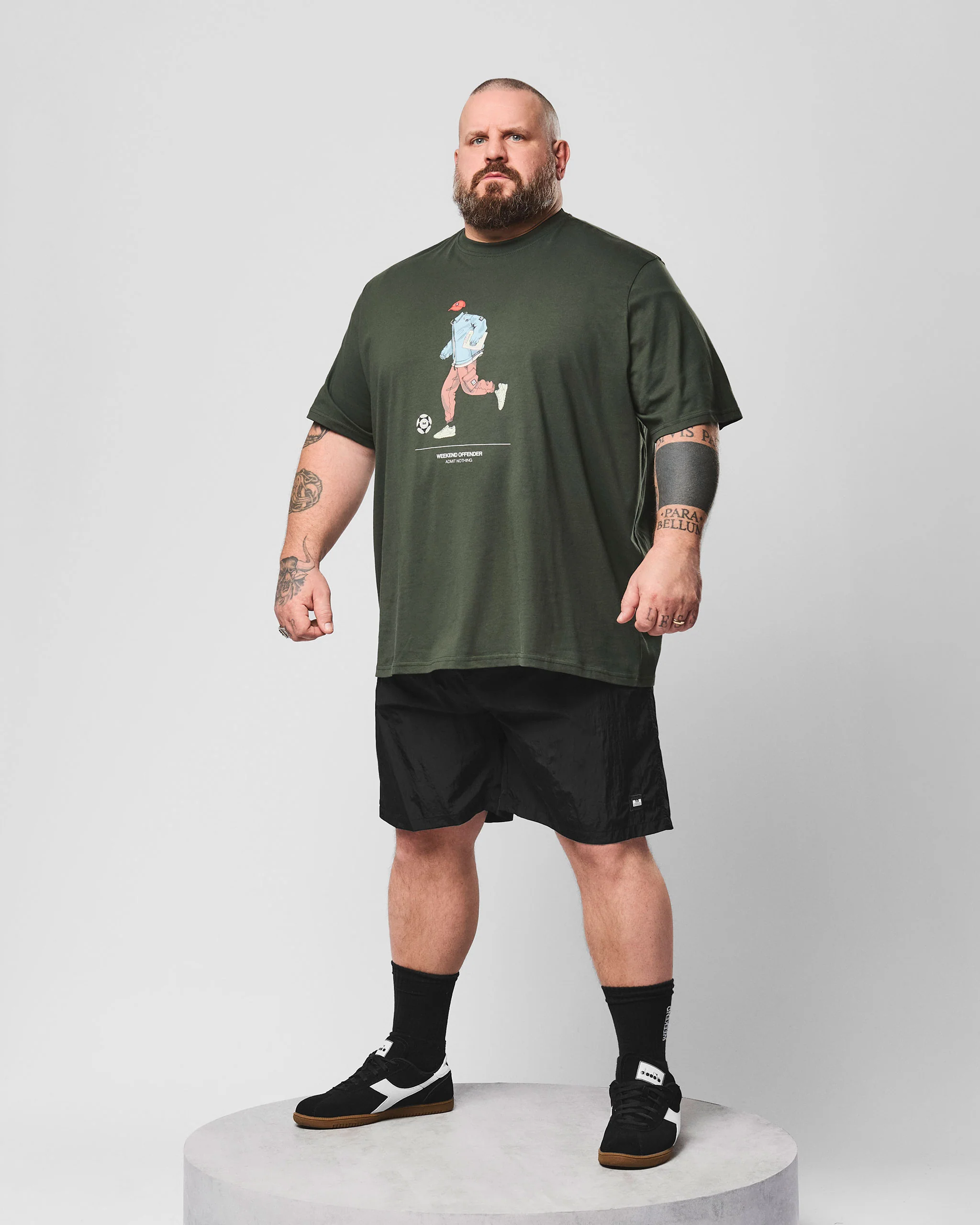 Plus Size - Biskra Graphic T-Shirt Black Forest Green - Image 3