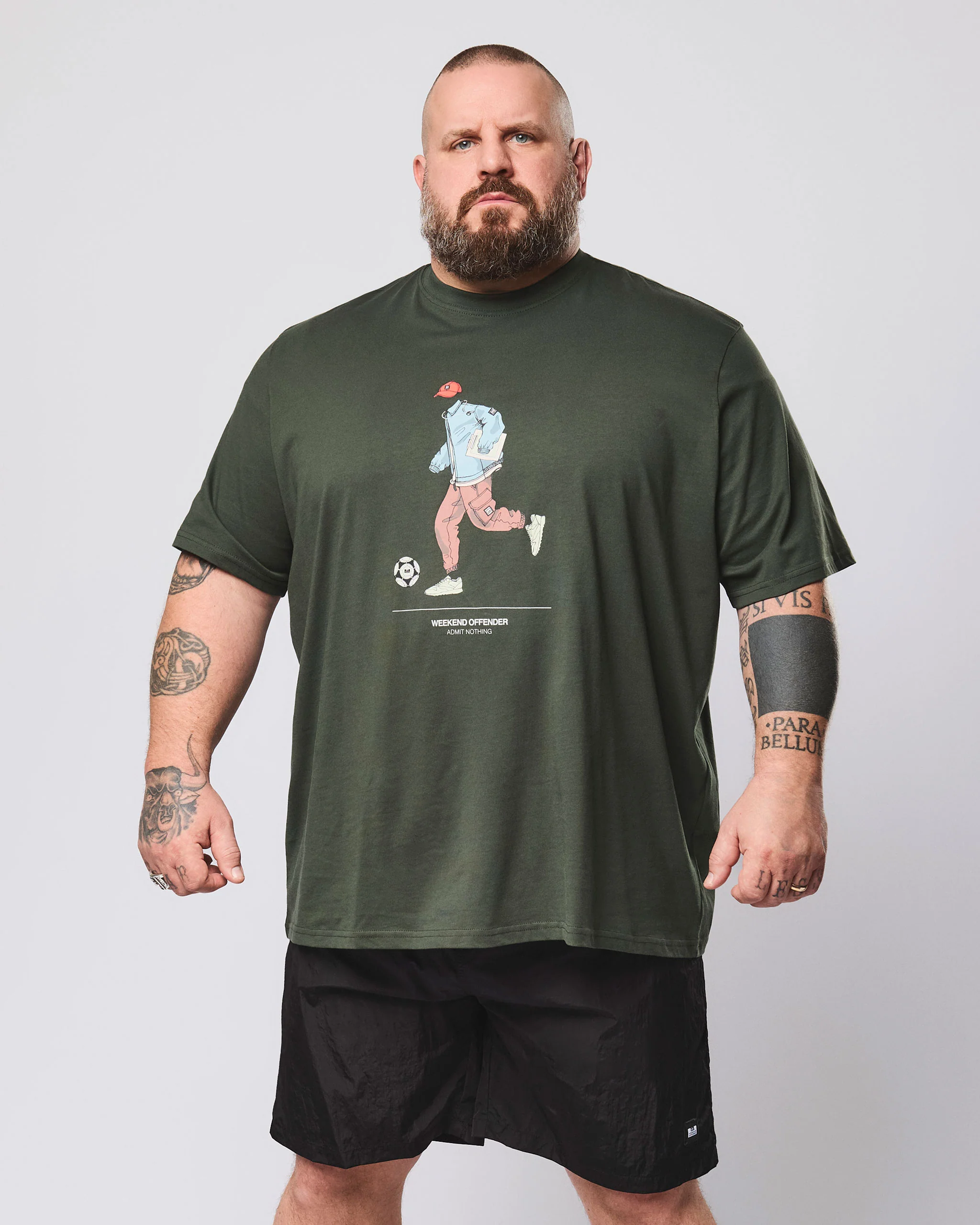 Plus Size - Biskra Graphic T-Shirt Black Forest Green - Image 4