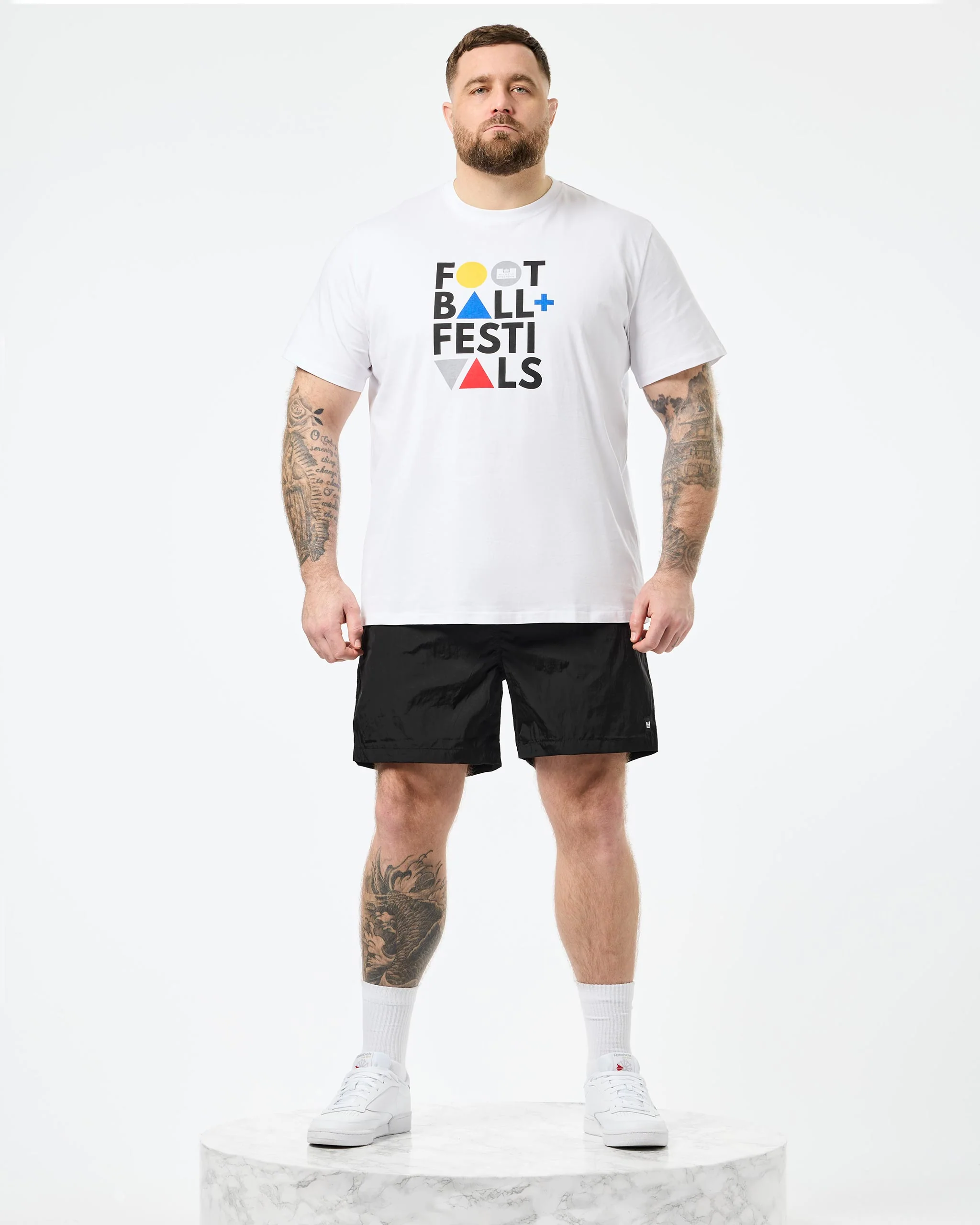 Plus Size - Football + Festivals Graphic T-Shirt White - Image 2