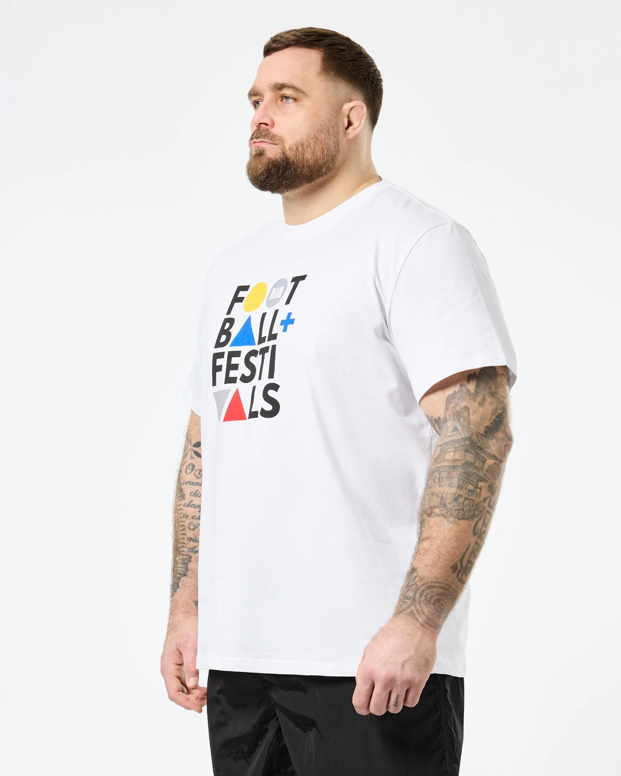 Plus Size - Football + Festivals Graphic T-Shirt White - Image 3