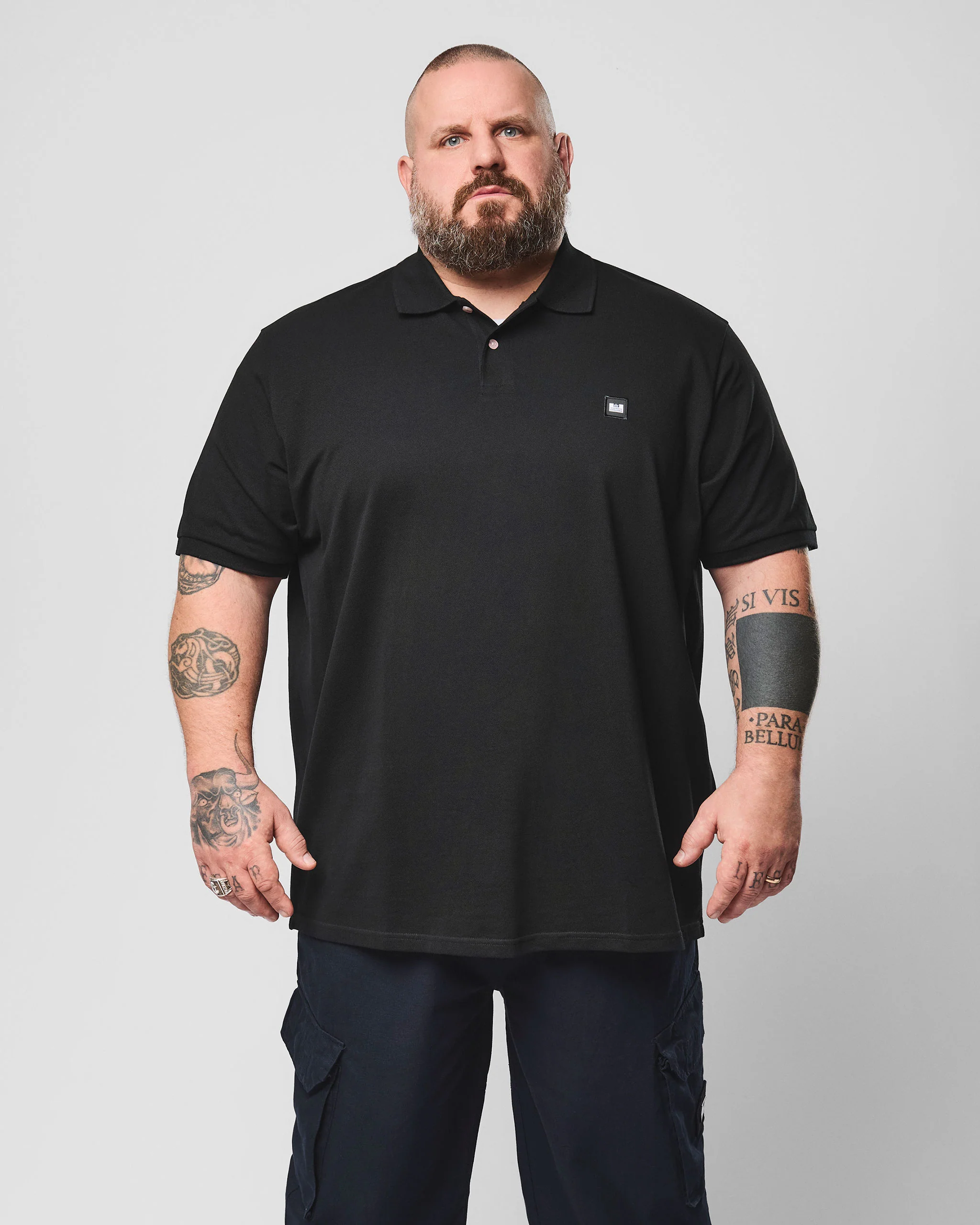 Plus Size - Heathcote Polo Shirt Black - Image 3