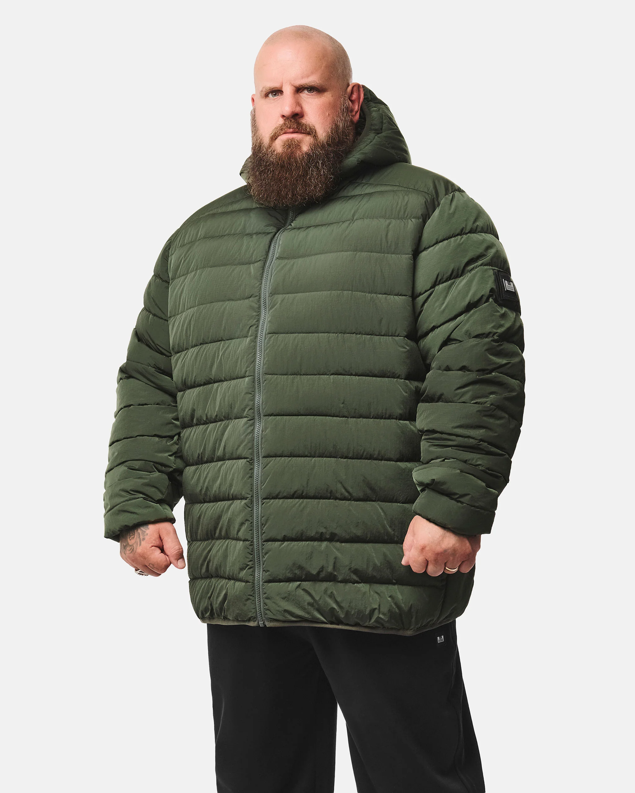 Plus Size - La Guardia Puffer Jacket Black Forest Green - Image 2