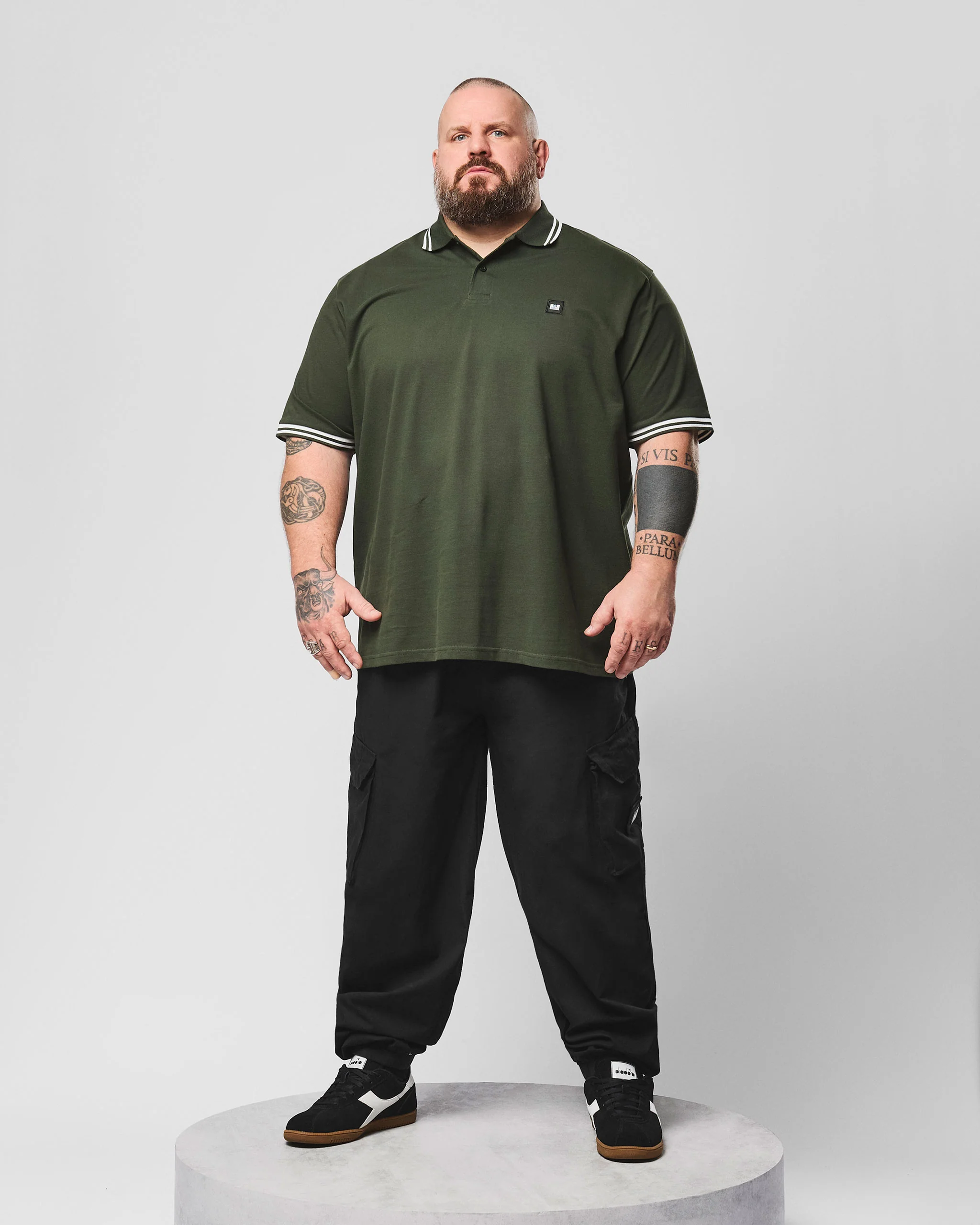 Plus Size - Levanto Polo Shirt Black Forest Green/Ghost - Image 2
