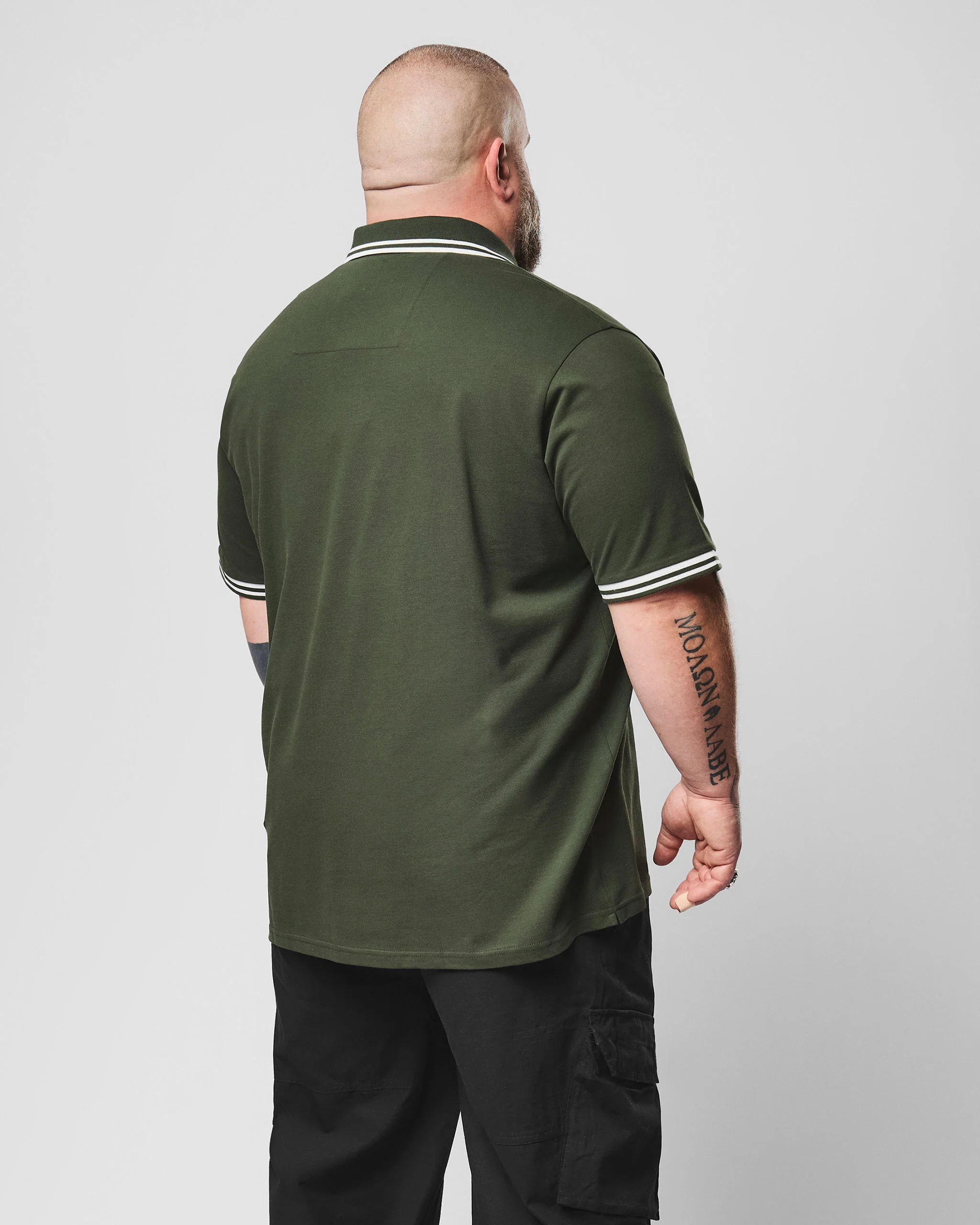Plus Size - Levanto Polo Shirt Black Forest Green/Ghost - Image 4