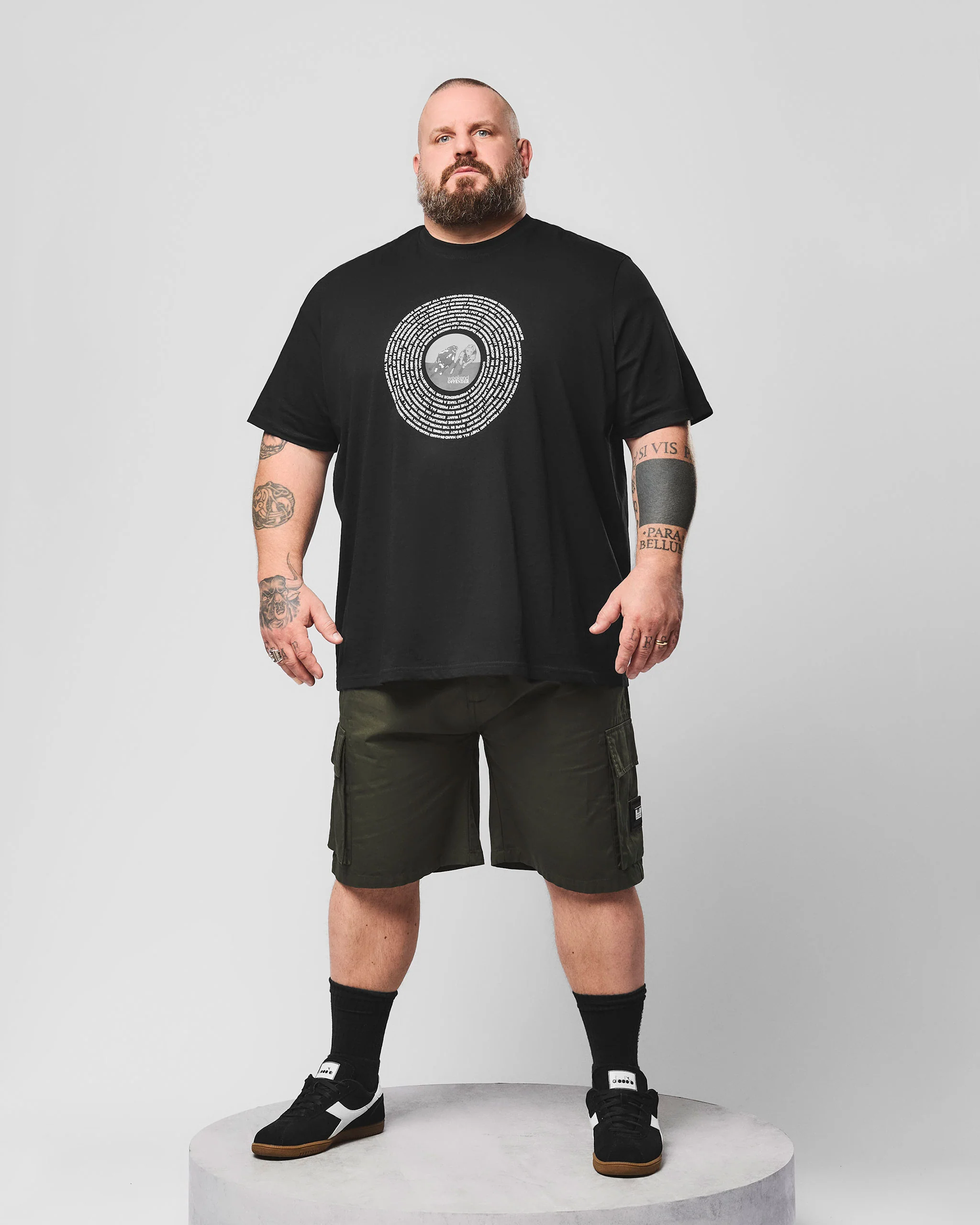 Plus Size - Mascia Cargo Shorts Black Forest Green - Image 2