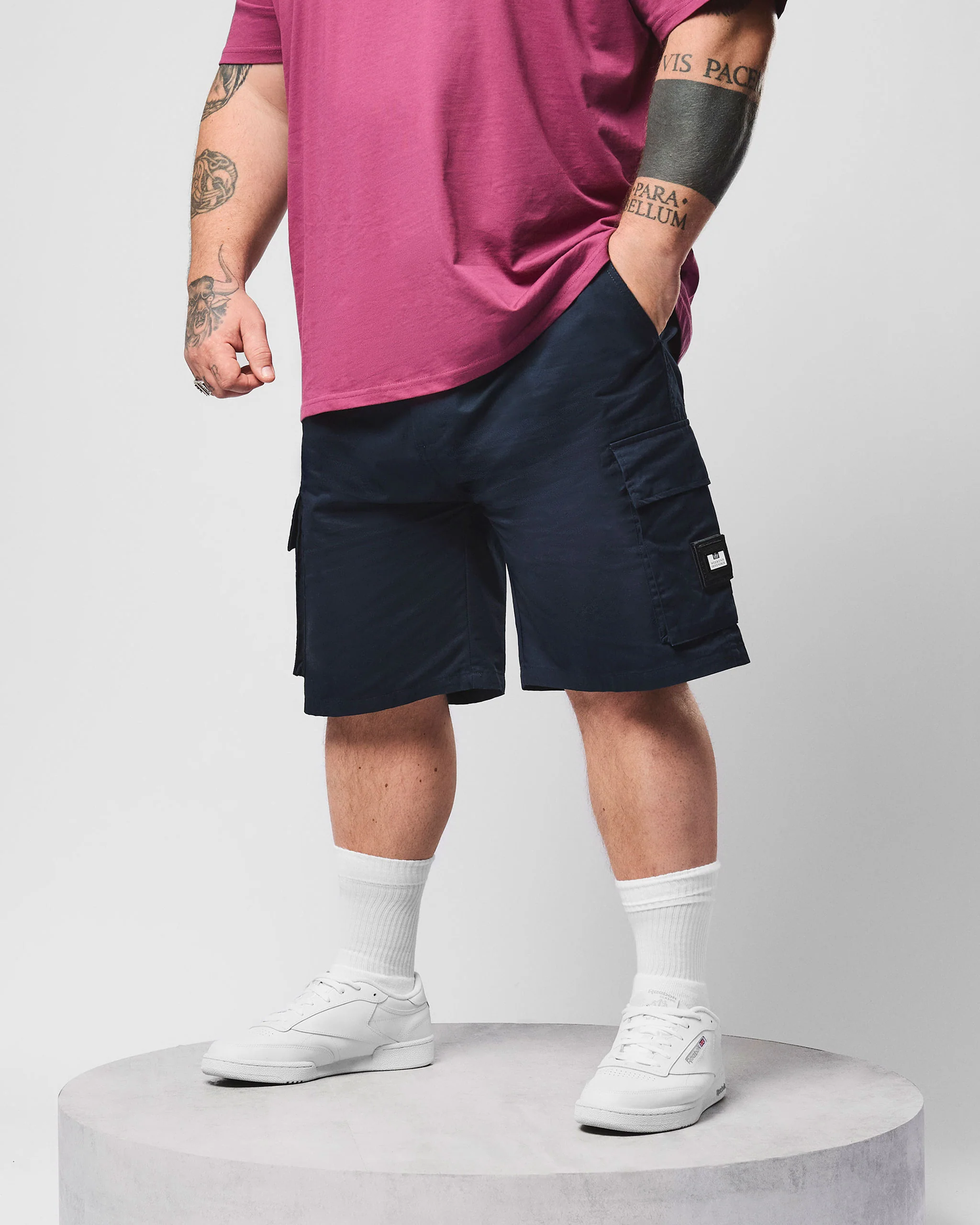 Plus Size - Mascia Cargo Shorts Navy - Image 3