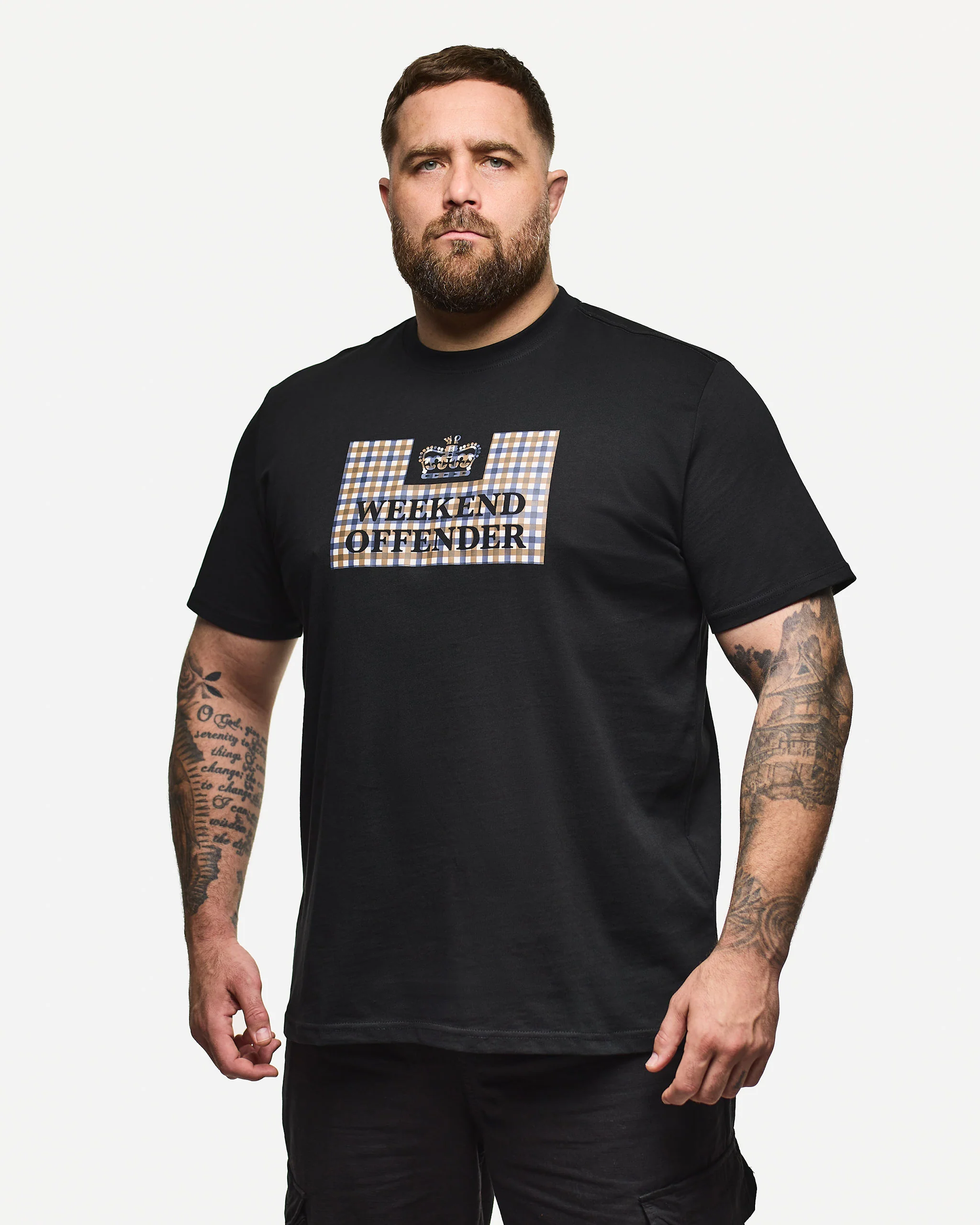 Plus Size - Shevchenko T-Shirt Black/Mid House Check - Image 3