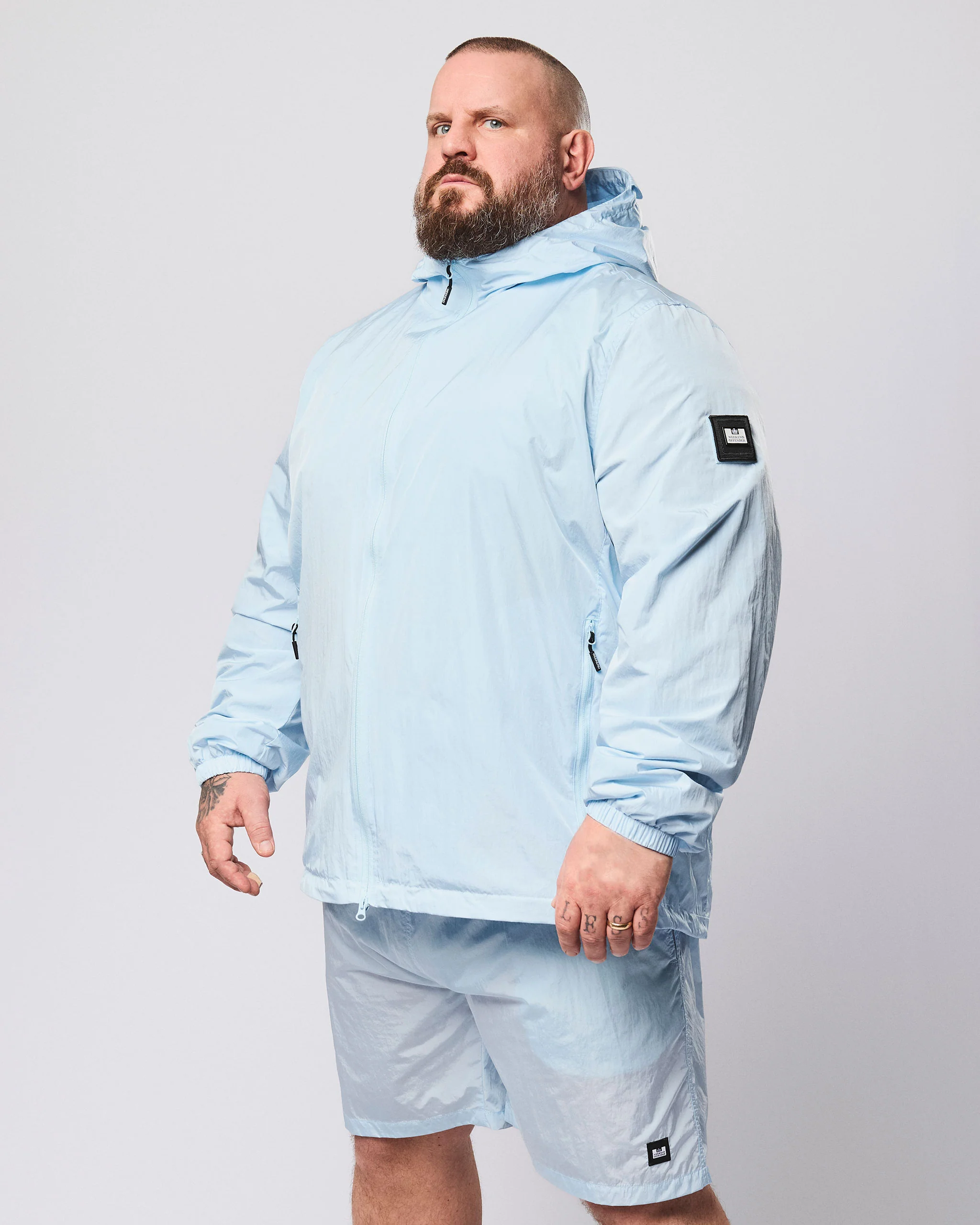 Plus Size - Technician Mesh Lined Jacket Sky Blue - Image 2