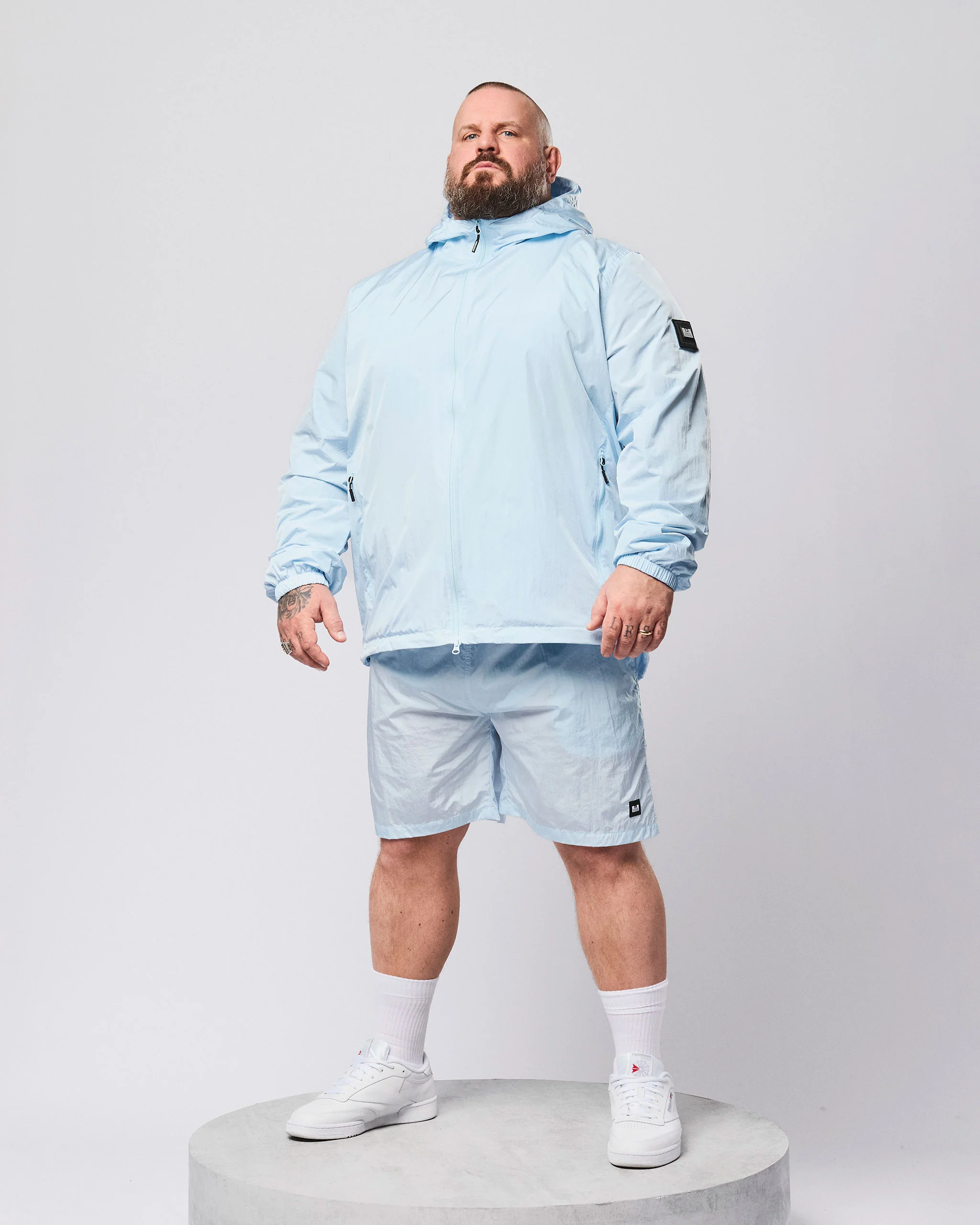Plus Size - Technician Mesh Lined Jacket Sky Blue - Image 3