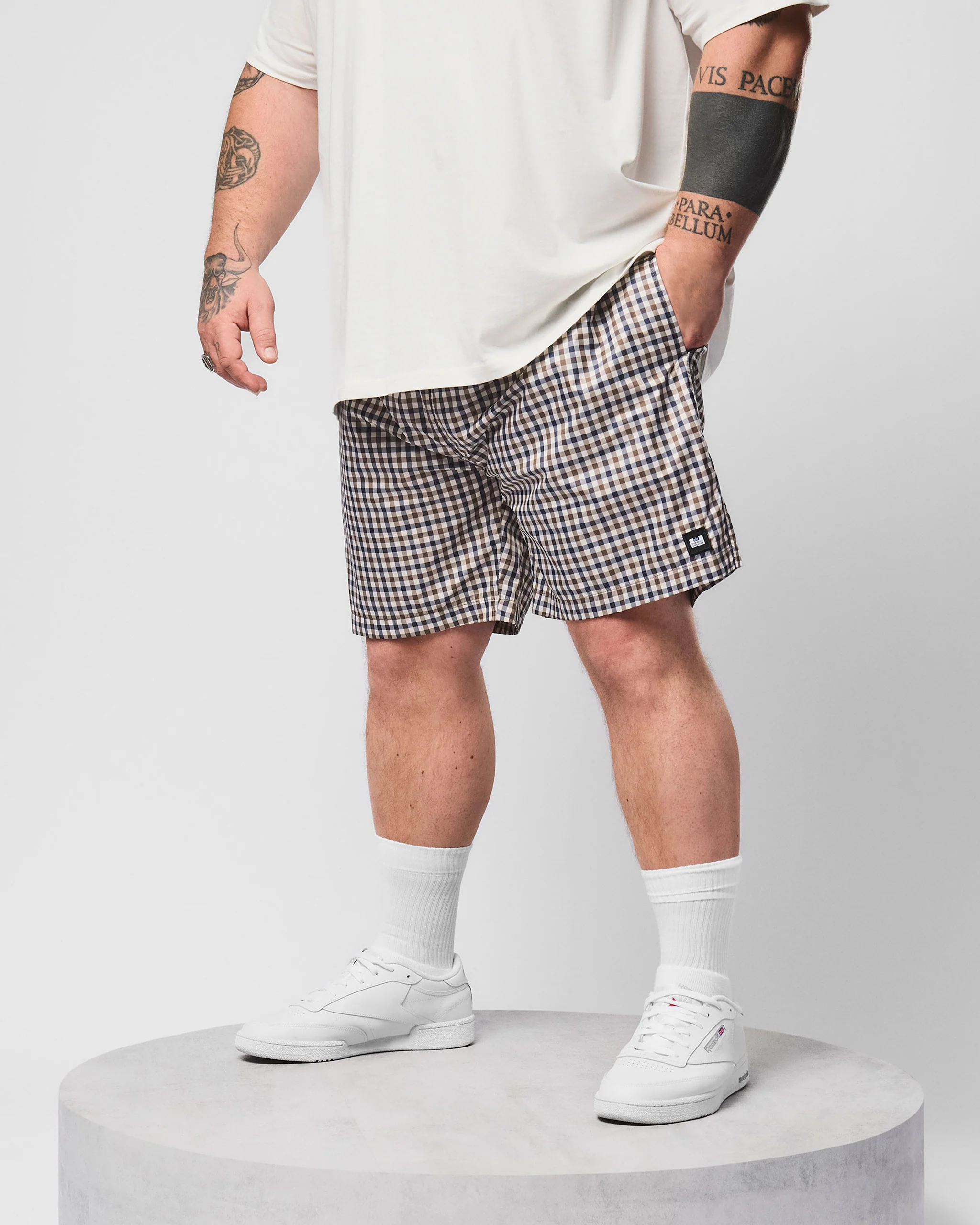 Plus Size - Varadero Swim Shorts Mid House Check - Image 3