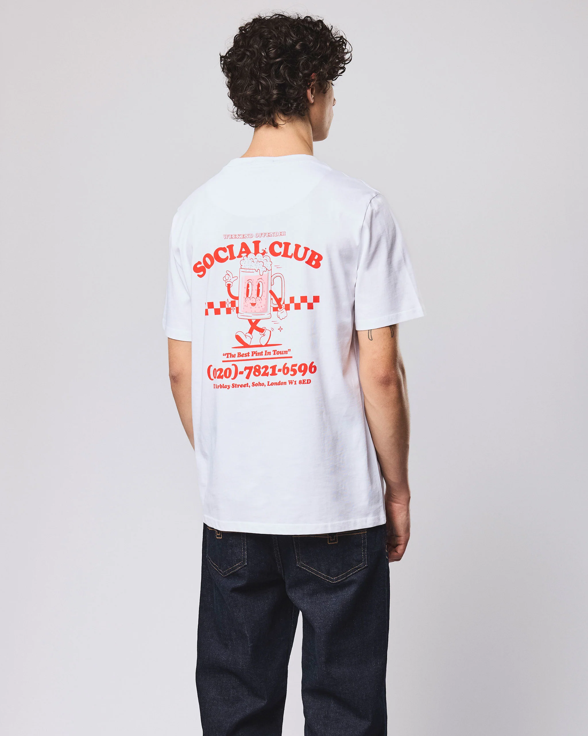 Social Club Graphic T-Shirt White - Image 6