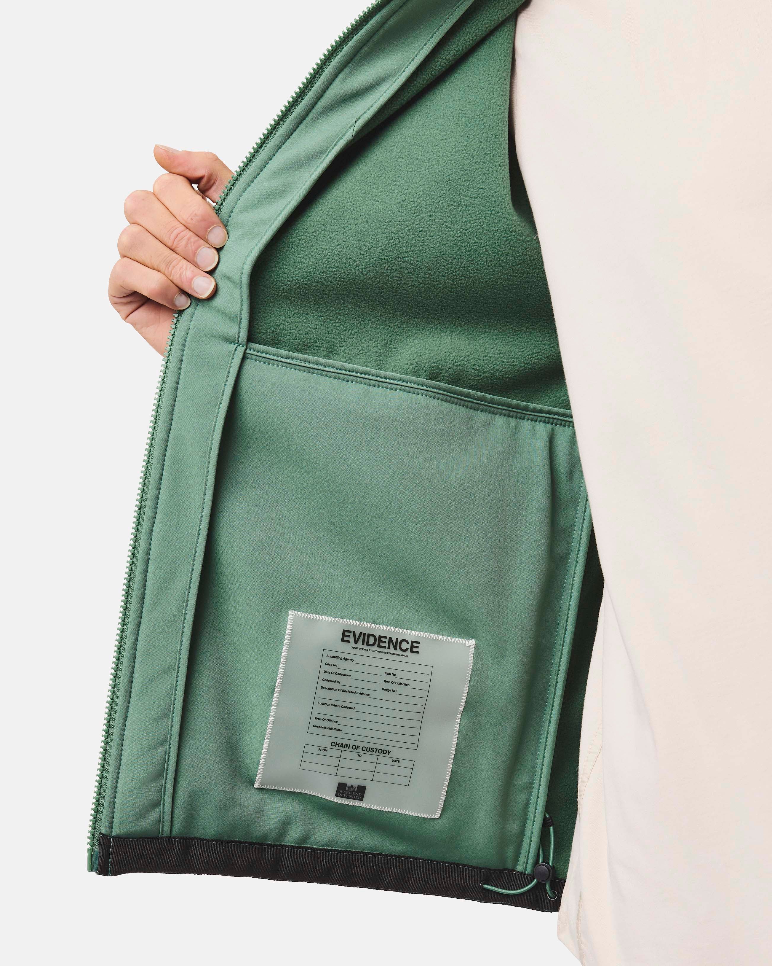 Stipe Softshell Jacket Thyme Green - Image 3