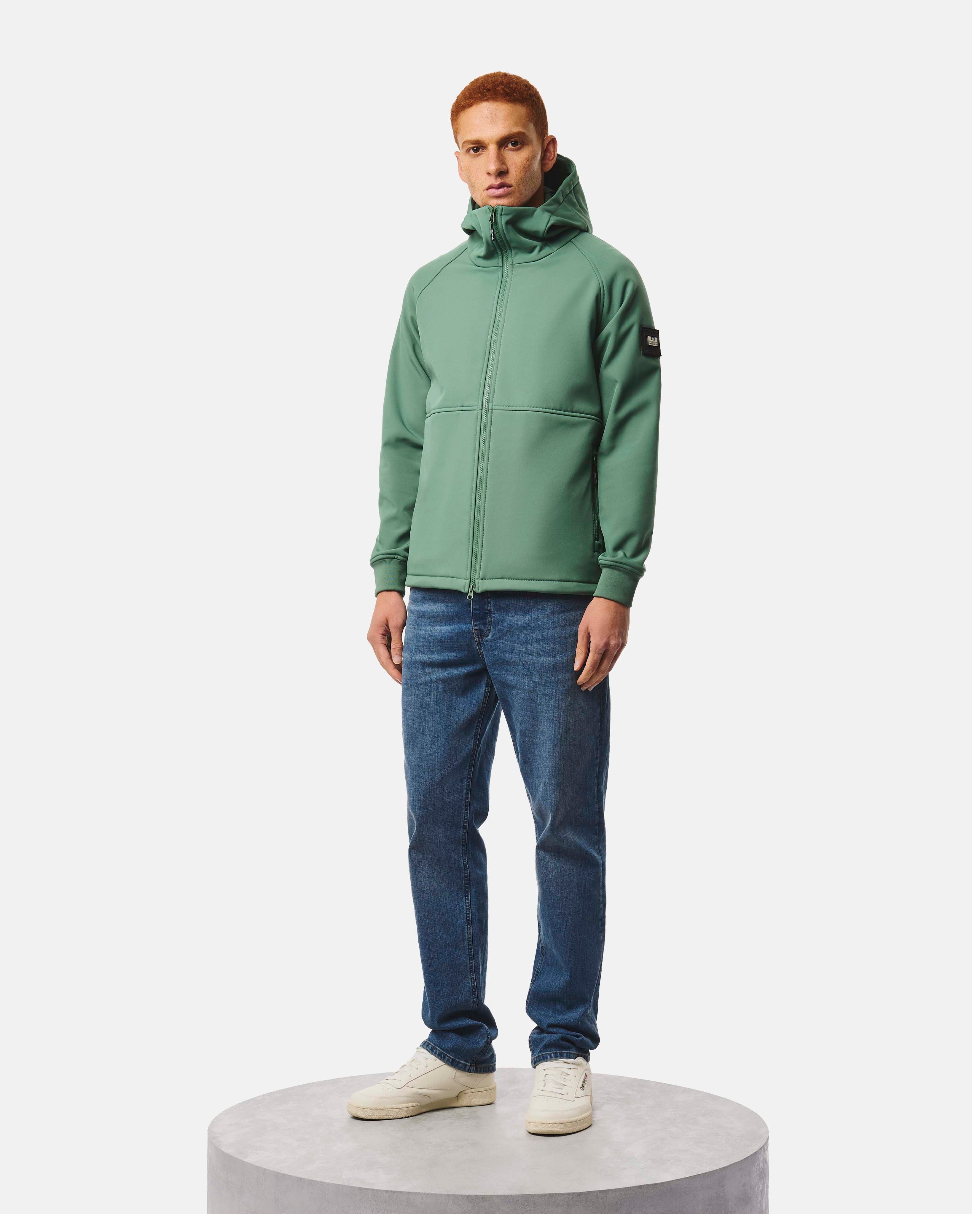 Stipe Softshell Jacket Thyme Green - Image 4