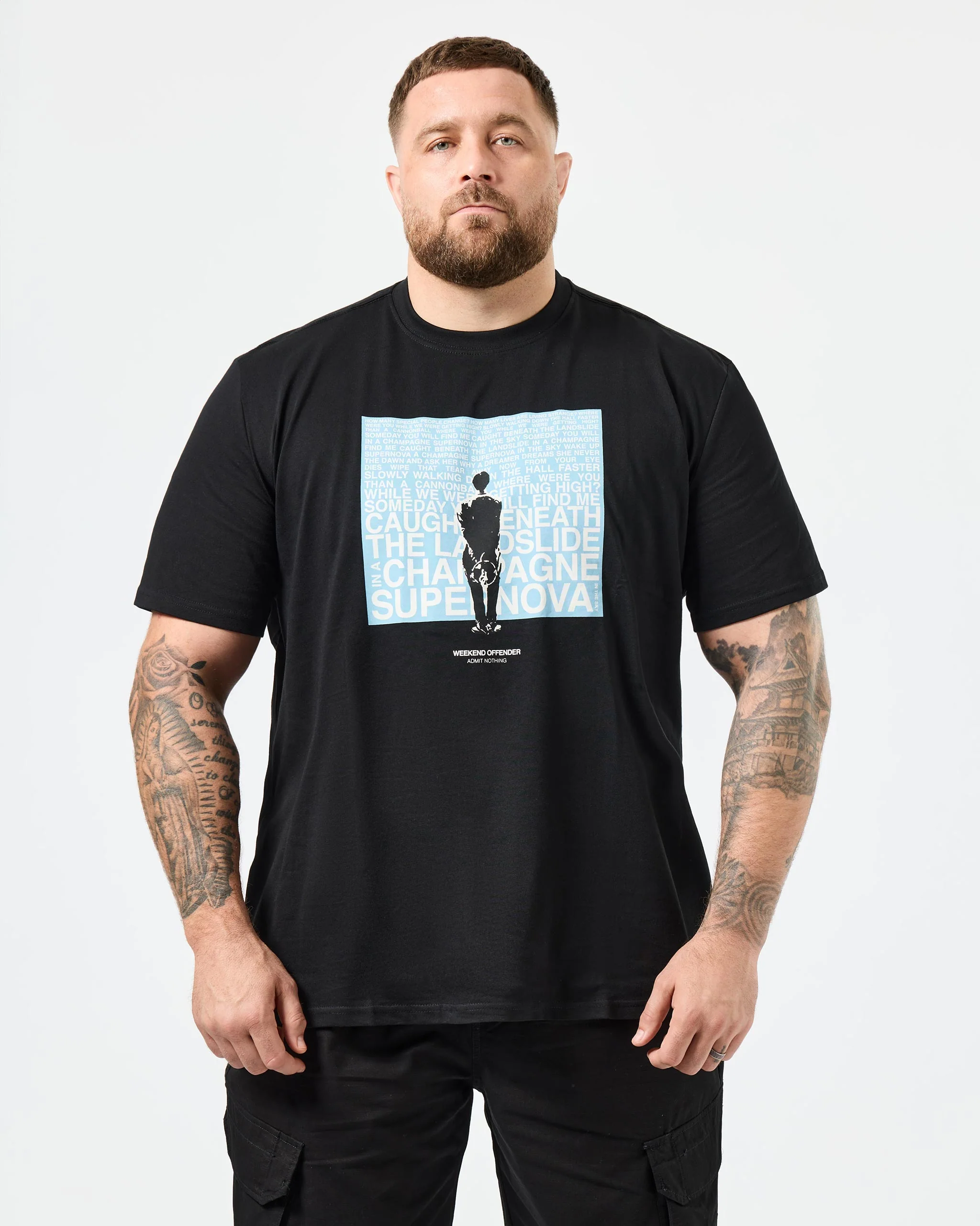 Plus Size - Supernova Graphic T-Shirt Black/Blue - Image 3