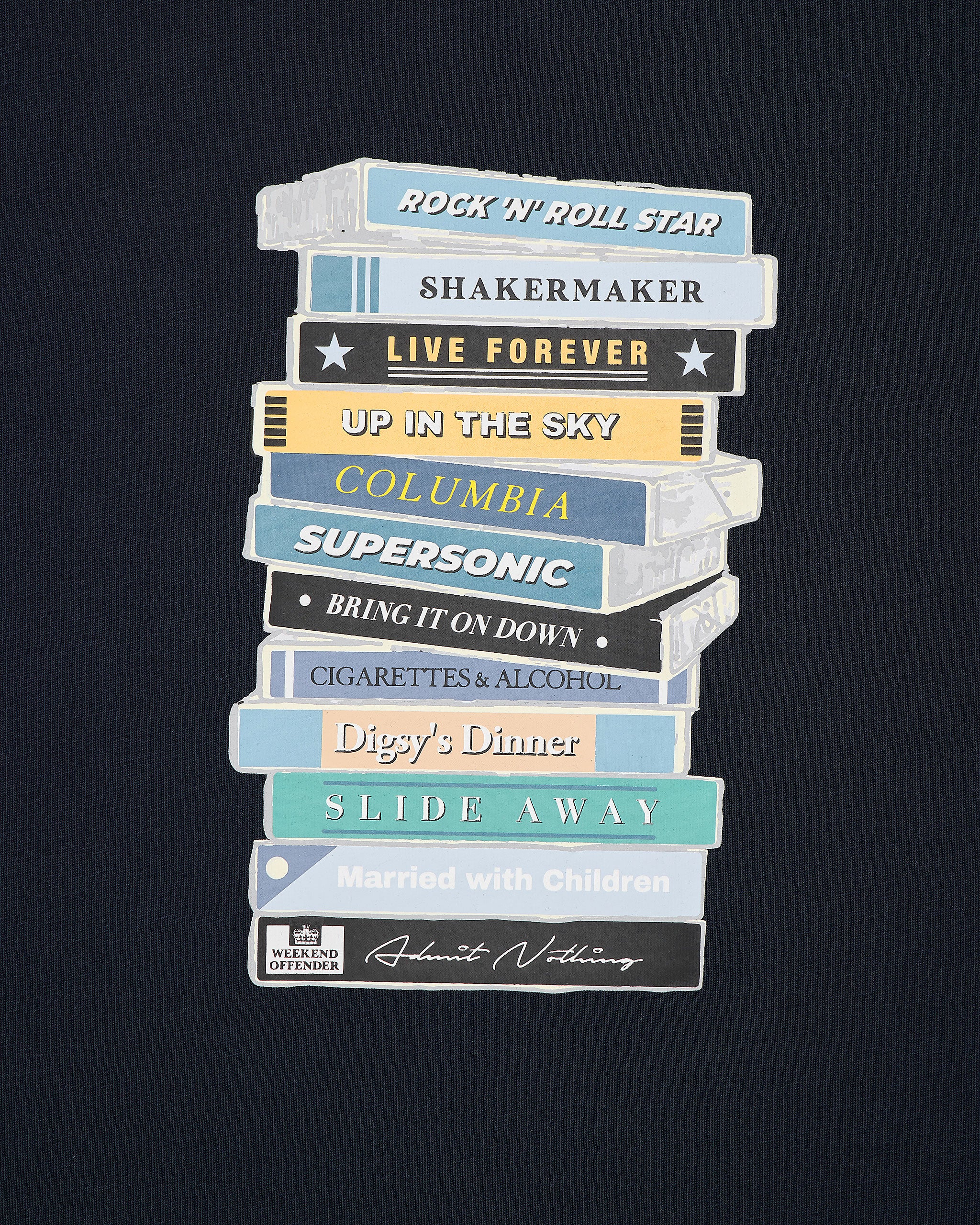 Tapes Graphic T-Shirt Navy - Image 3
