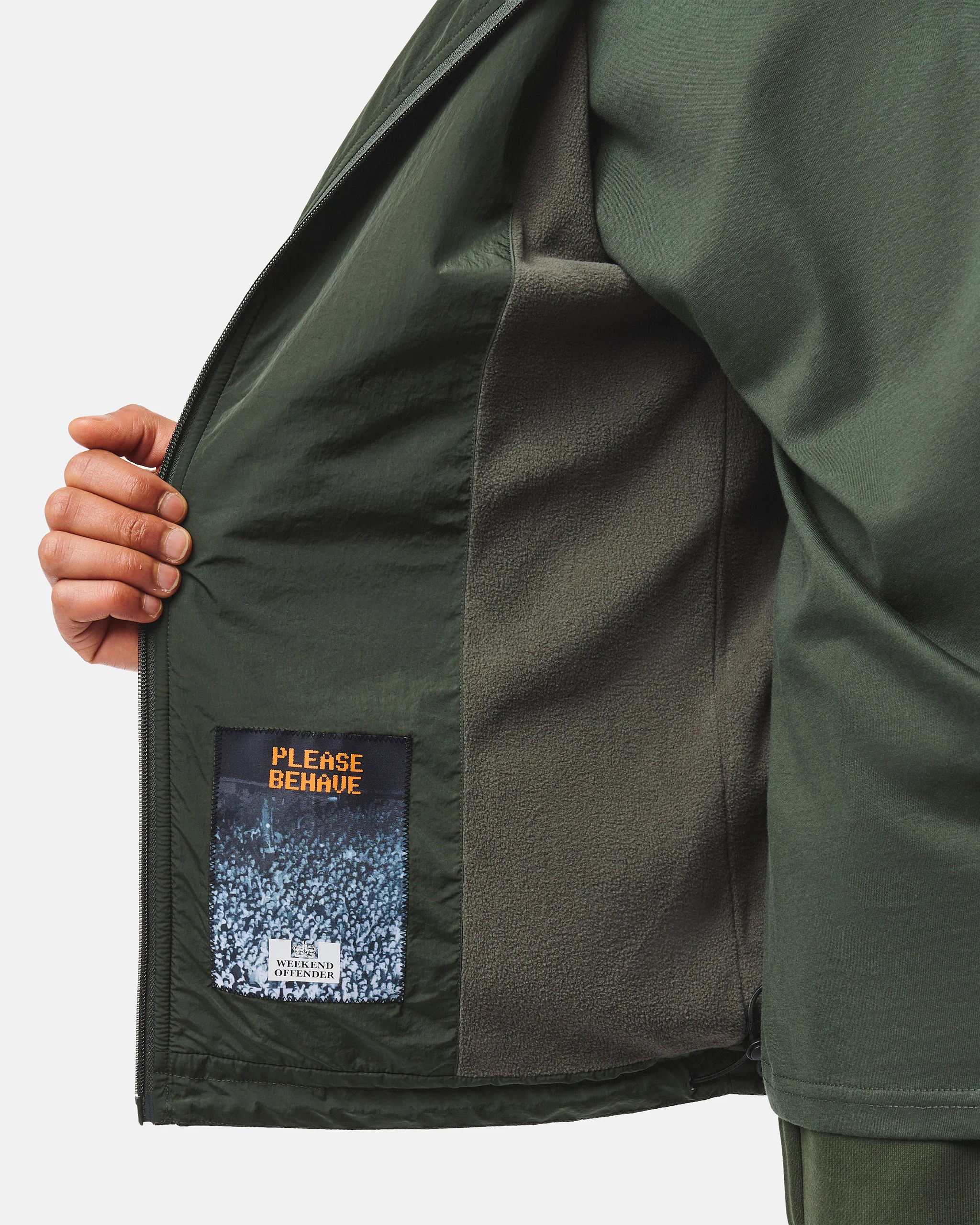 Technician Fleece Lined Jacket Black Forest Green - Image 4